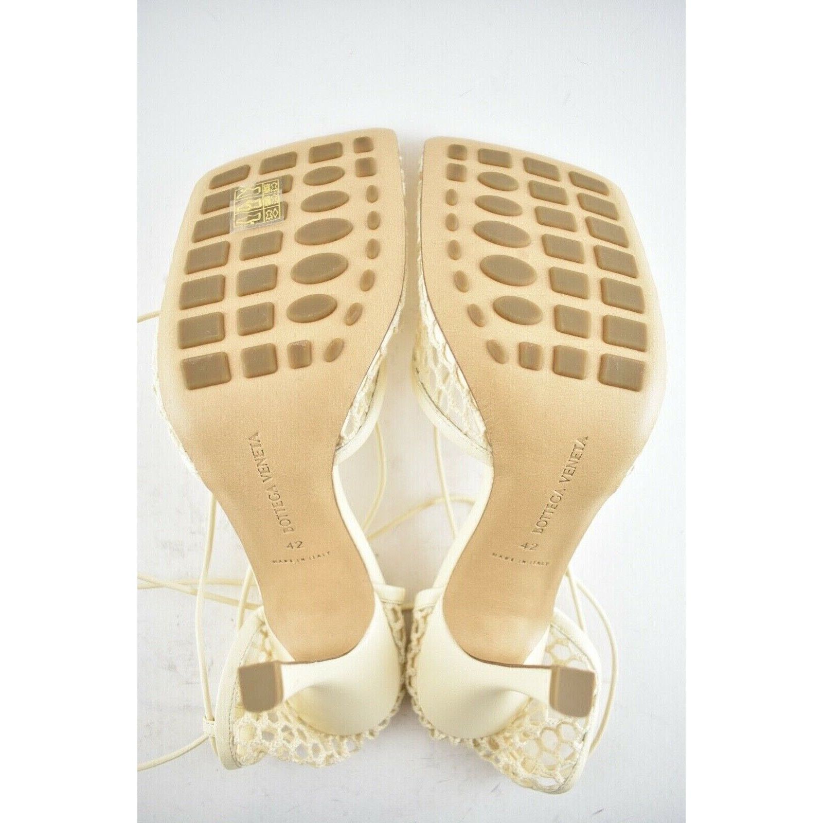 Bottega Veneta Stretch Toile Square Toe Lace Up Tie Sandal Heel Pump 42 Size US 12 / IT 42 - 12 Thumbnail