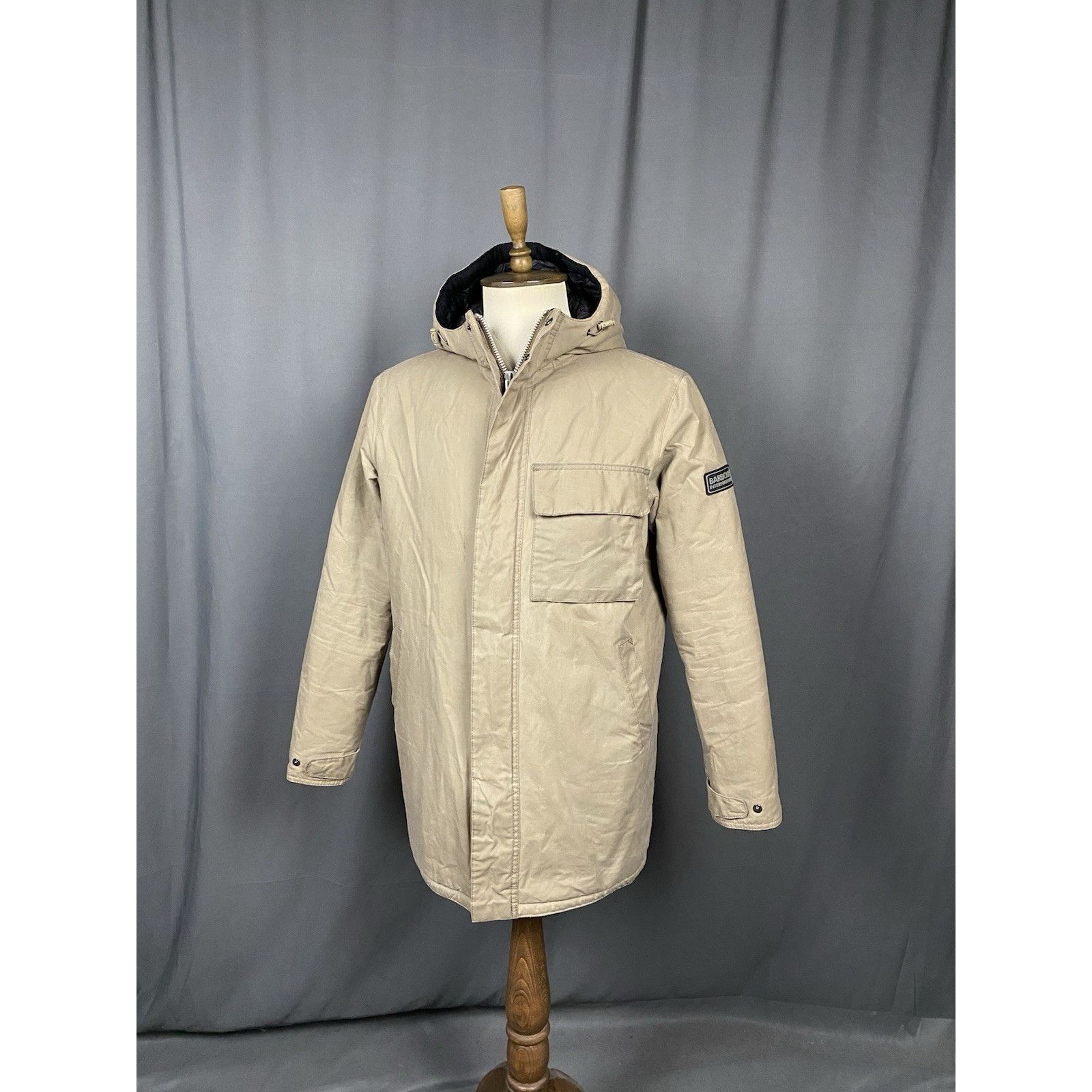 Barbour Barbour Int. Keelman Men's Beige Waxed Insulated Parka Jacke Size US M / EU 48-50 / 2 - 6 Thumbnail