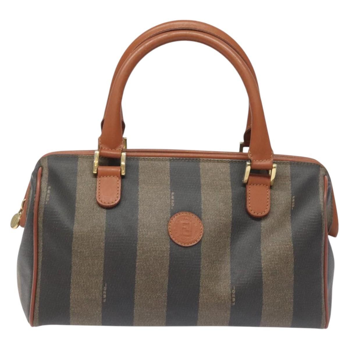 Fendi Pequin Brown Canvas Handbag (Pre-Owned) Size ONE SIZE - 1 Thumbnail