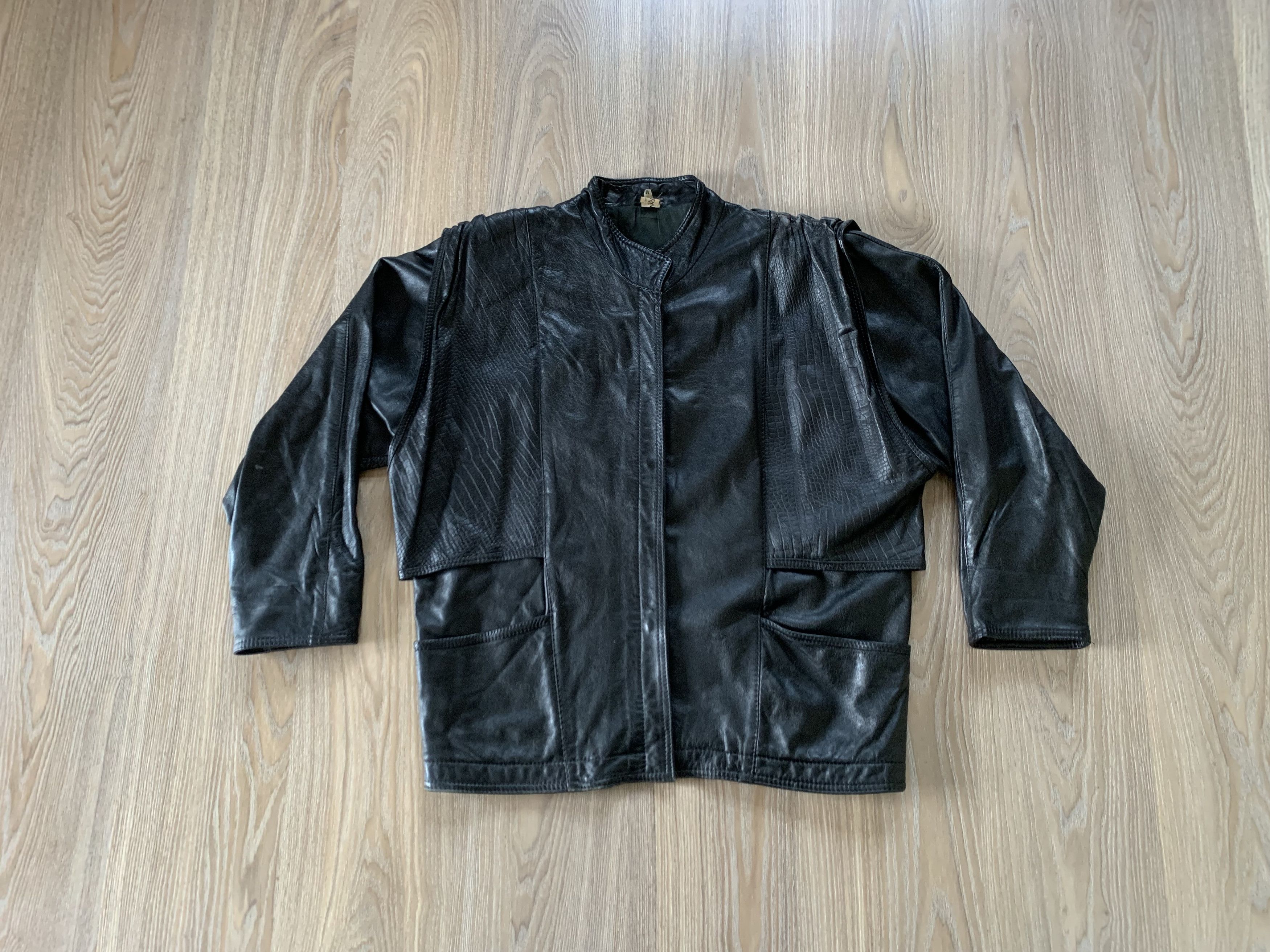 Vintage Vintage Black Leather Multi Pocket Jacket Size US M / EU 48-50 / 2 - 1 Thumbnail