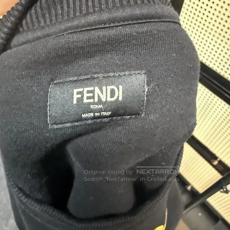 Fendi Fendi Black Cotton Sweatshirt with Yellow Logo . Size S / US 4 / IT 40 - 3 Thumbnail
