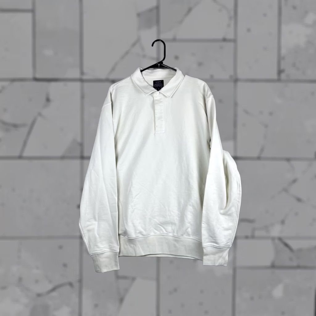 J.Crew J.Crew Sweatshirt Mens XL White Henley Fleece Collared Pullover Casual Top Size US XL / EU 56 / 4 - 1 Thumbnail