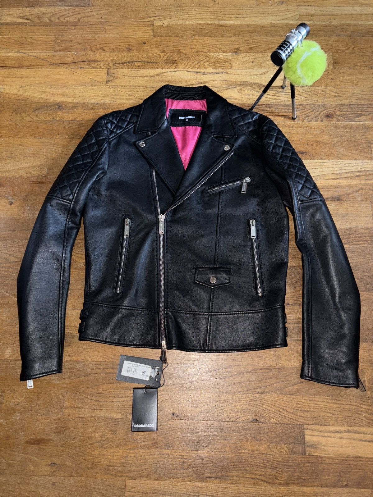 Dsquared2 Leather biker jacket Size US M / EU 48-50 / 2 - 2 Thumbnail
