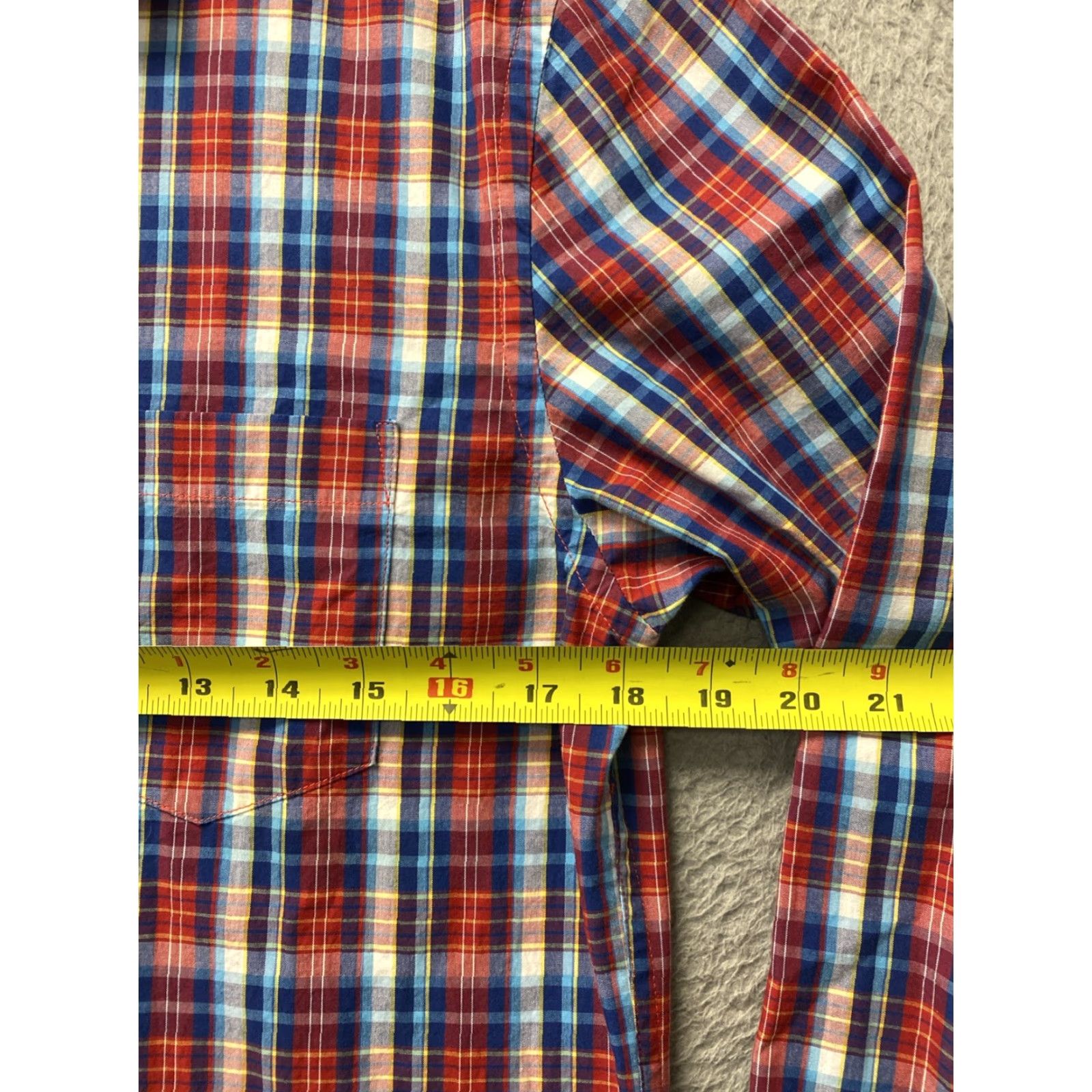 Frye RYE Casual Shirt Mens Size S Slim Blue Red Plaid Long Sleeve Button-Up Collared, Multicolor, Cotton, Slim Fit, Regular Size, Men, Casual, Travel, 0251 Size US S / EU 44-46 / 1 - 6 Thumbnail