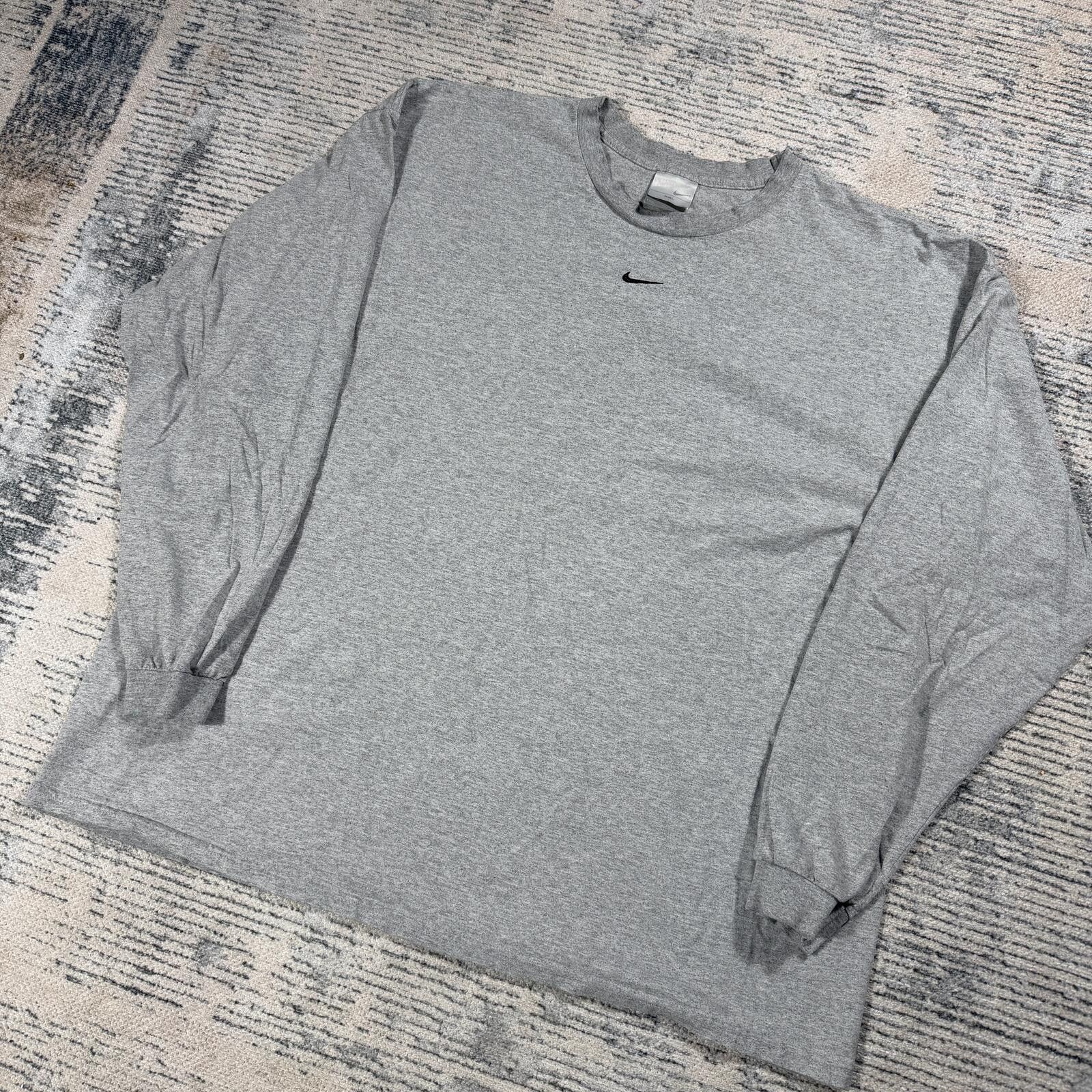 Nike Vintage 90s Nike Middle Swoosh Pullover Longsleeve shirt Size ONE SIZE - 2 Thumbnail