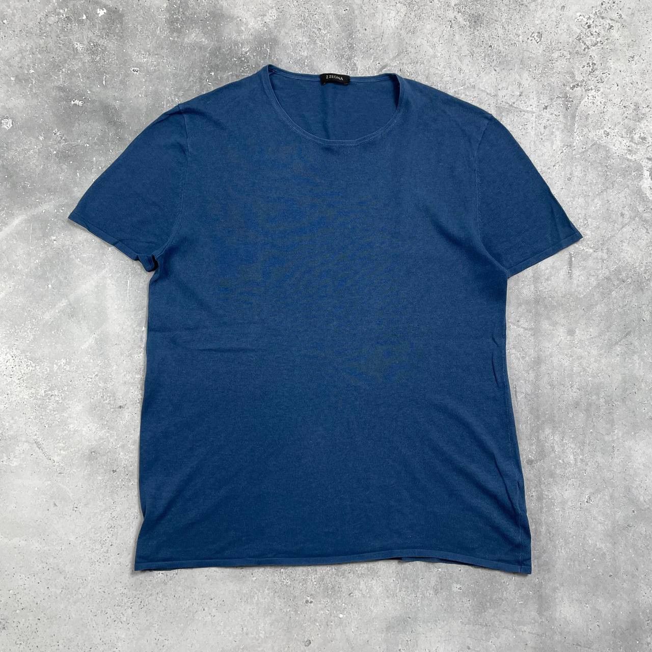 Z ZEGNA Linen Blend T Shirt Blue Size M