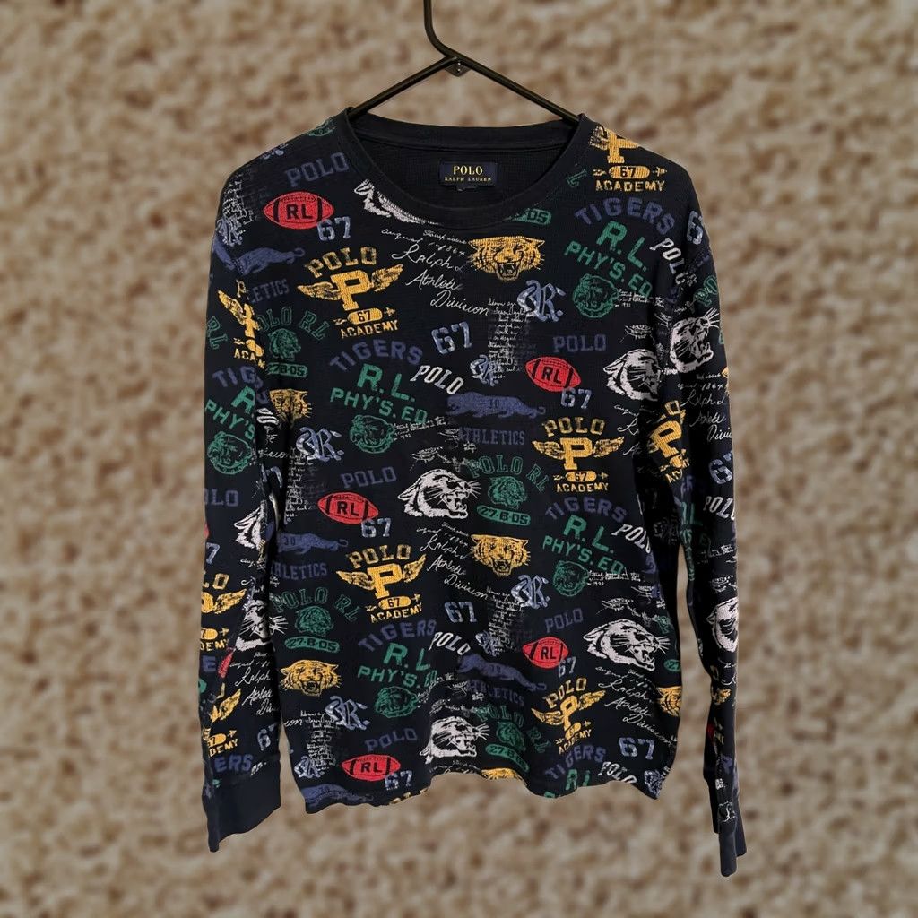 Polo Ralph Lauren Polo Ralph Lauren L/S P Wing RL 67 All Over Thermal Waffle L/S Shirt - Men's S Shirt Regular Cotton Blue Varsity P Wing 90s? Size US S / EU 44-46 / 1 - 1 Thumbnail