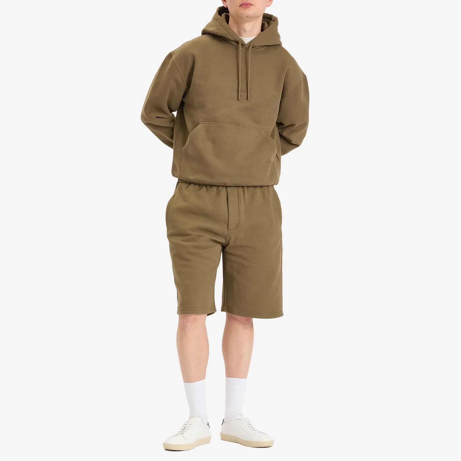Saint Laurent Paris o1s1wg110426 820126 Cassandre Bermuda Shorts in Khaki Size US 32 / EU 48 - 4 Thumbnail