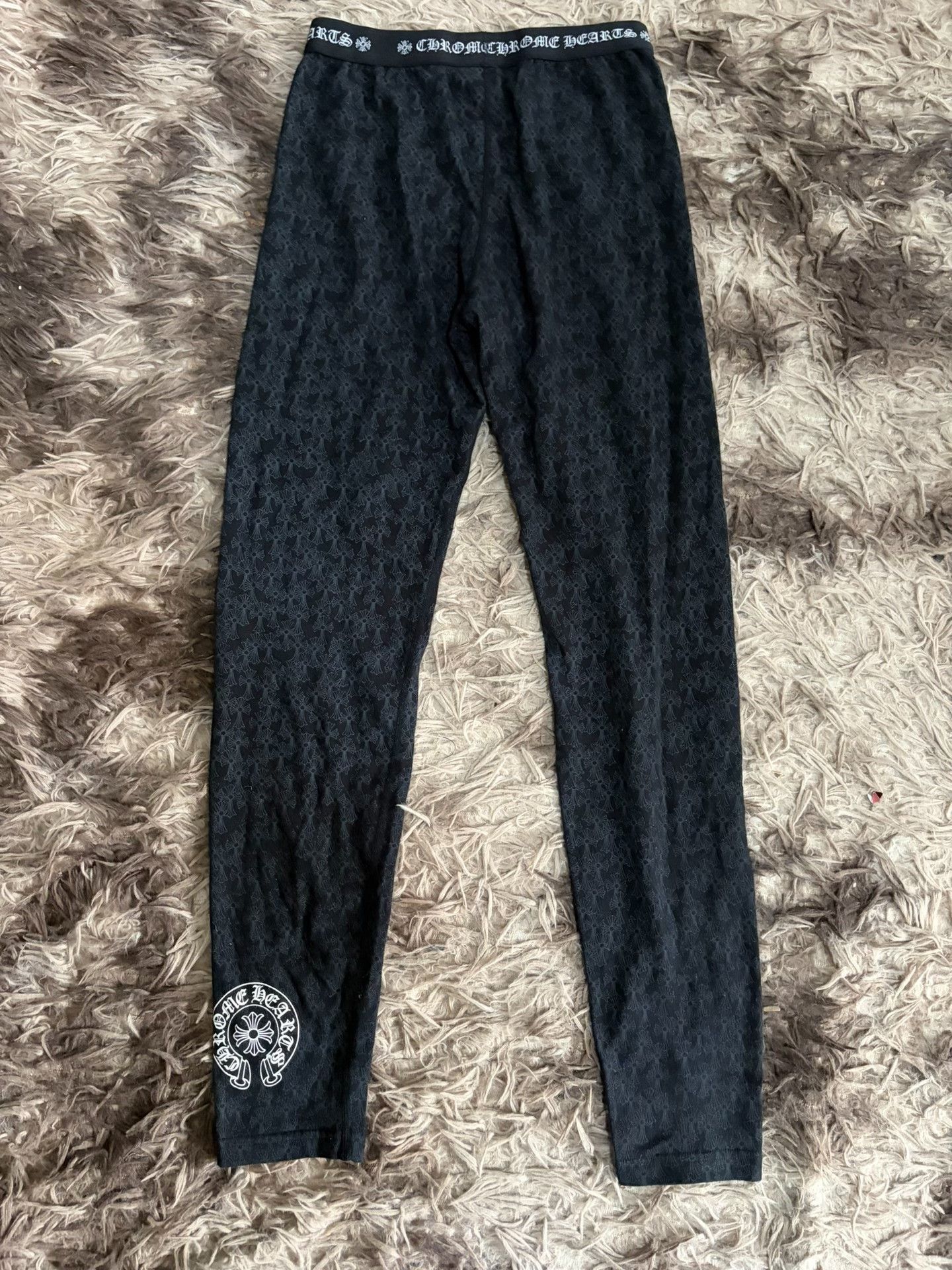Chrome Hearts Chrome Hearts Black Cross Pattern Leggings Size 24" / US 00 / IT 34 - 1 Thumbnail