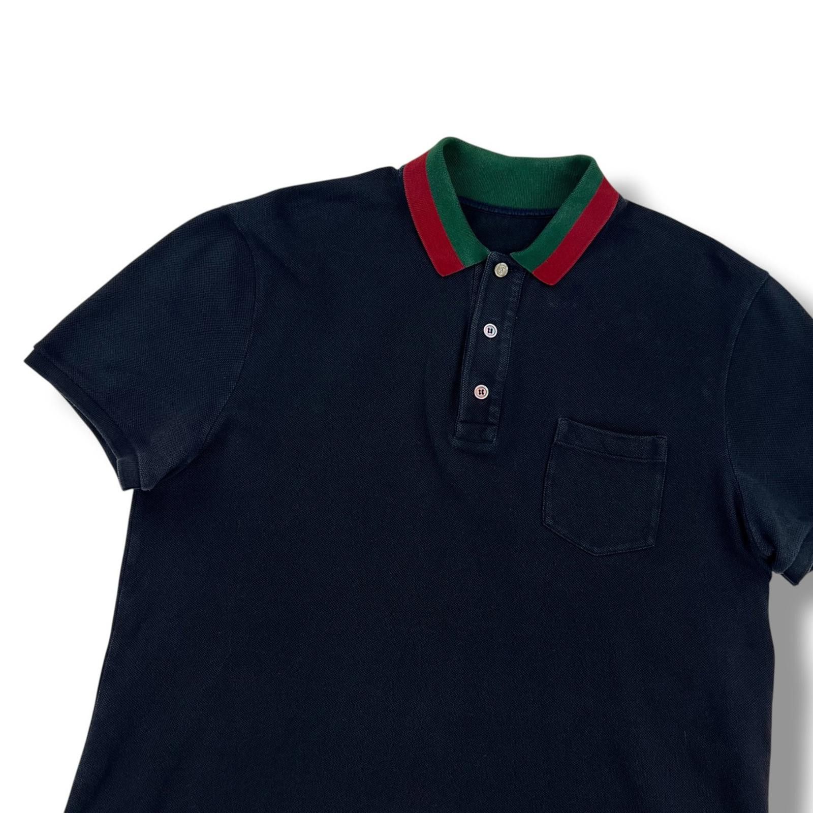 Gucci Gucci Navy Web Collar Polo Shirt Size US L / EU 52-54 / 3 - 1 Thumbnail