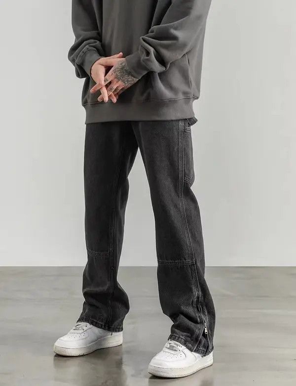 Japanese Brand VIBE High street washed vintage zipper slit patchwork jeans Size US 30 / EU 46 - 8 Thumbnail