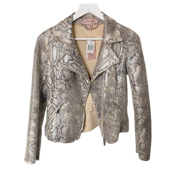 Other Philosophy Snake Skin Print Moto Jacket Size XS / US 0-2 / IT 36-38 - 6 Thumbnail