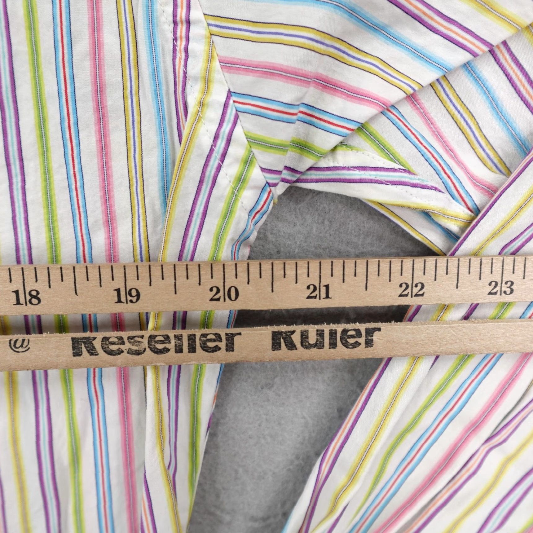Etro Etro Dress Shirt Mens M Multicolor Striped Button-Down Collar 100% Cotton Regular Fit Long Sleeve Size 40R - 6 Thumbnail