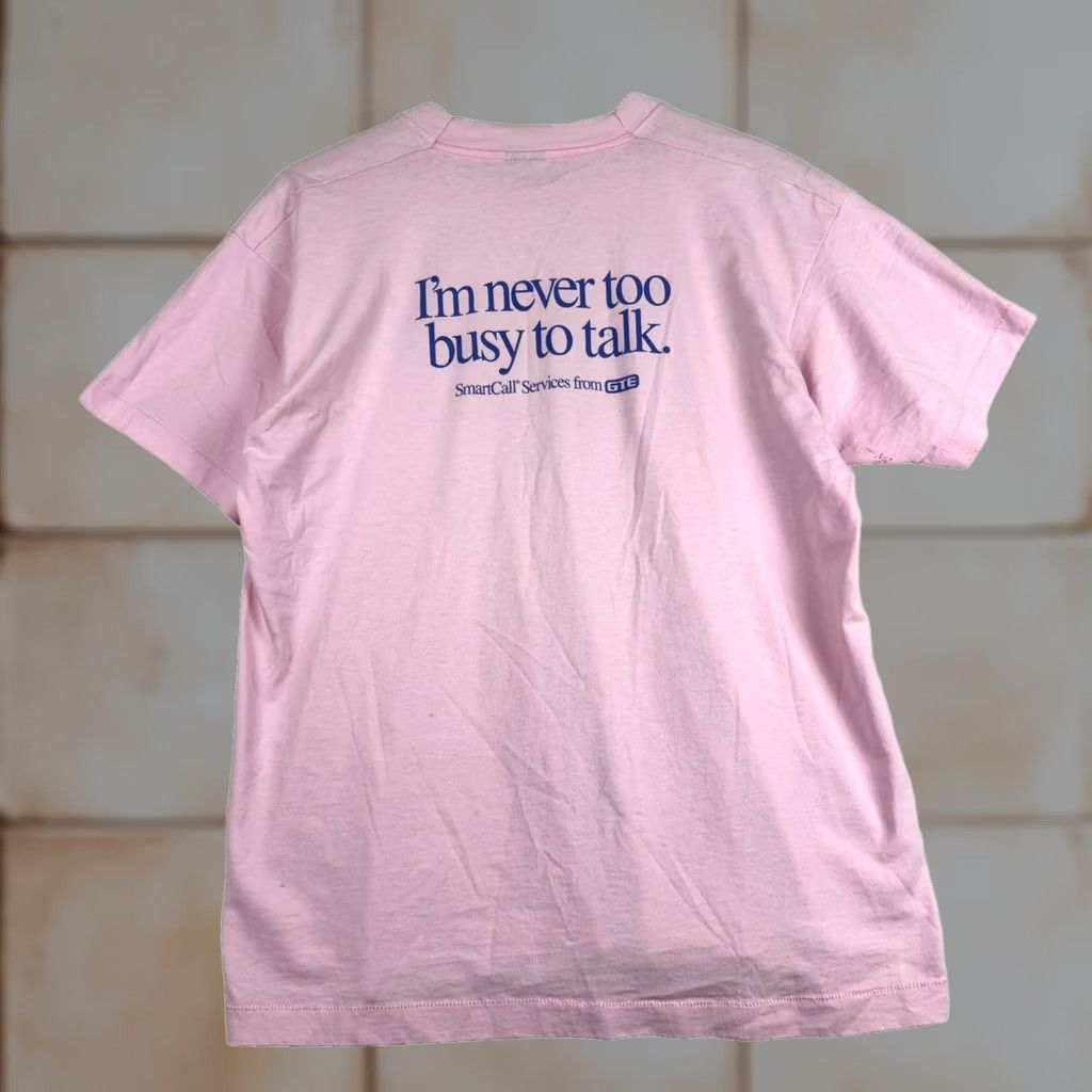 Vintage VINTAGE Screen Stars T Shirt XL Pink 80s 90s Graphic Tee Short Sleeve Unisex Cotton Blend Pastel Pink Single Stitch Mens Womens Boys Girls Size US XL / EU 56 / 4 - 1 Thumbnail