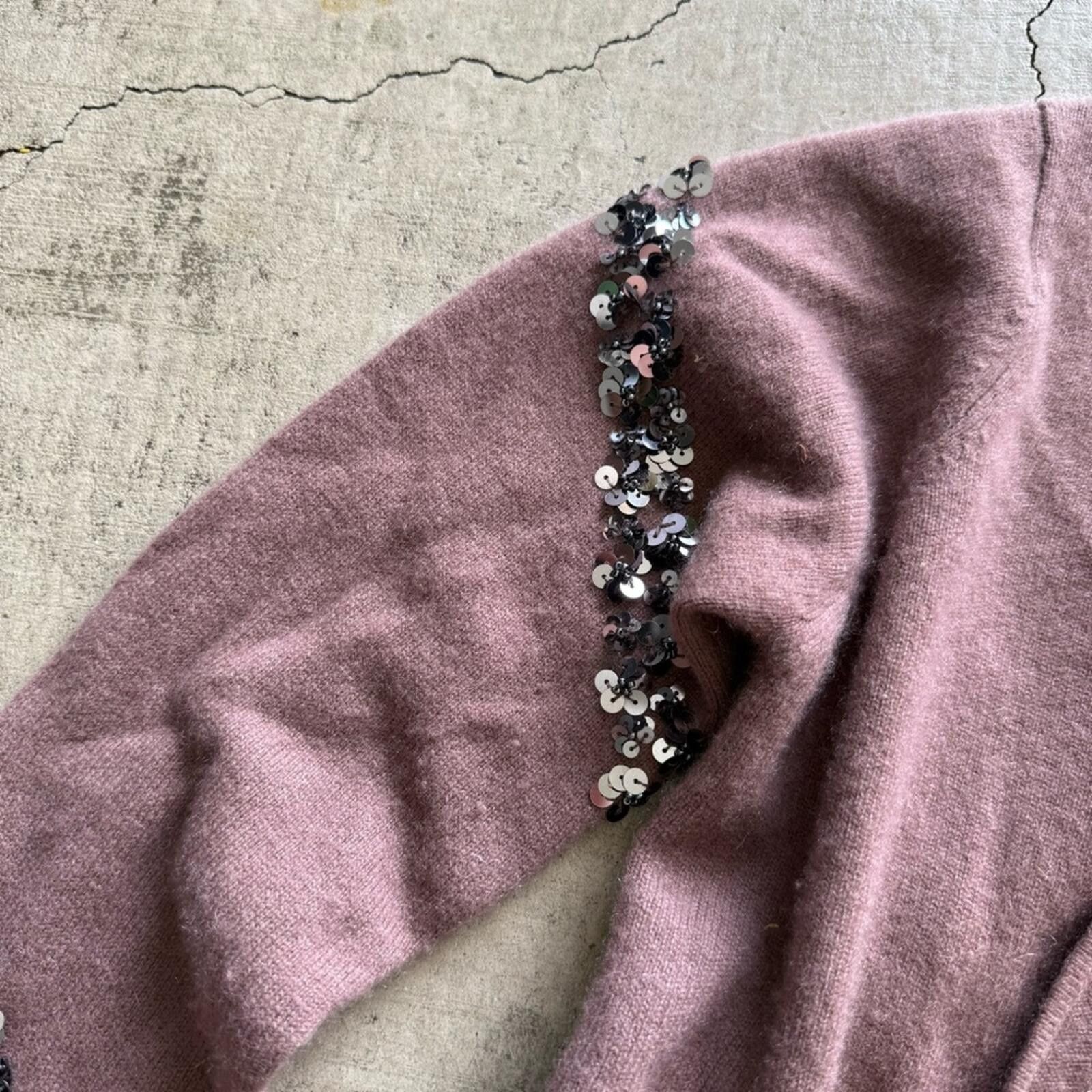 Other Evolve / Sequined Cashmere Open Front Sweater / Brown Size S / US 4 / IT 40 - 3 Thumbnail