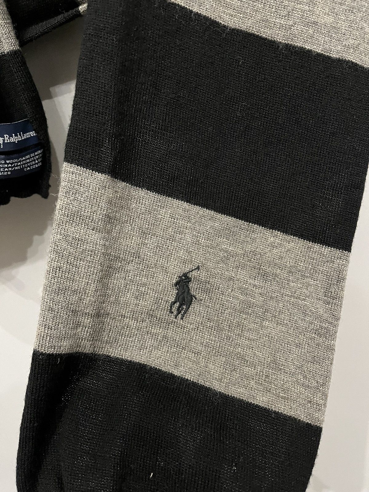 Polo Ralph Lauren × Ralph Lauren Polo Ralph Lauren scarfs scarves merino wool gray black Size ONE SIZE - 4 Thumbnail