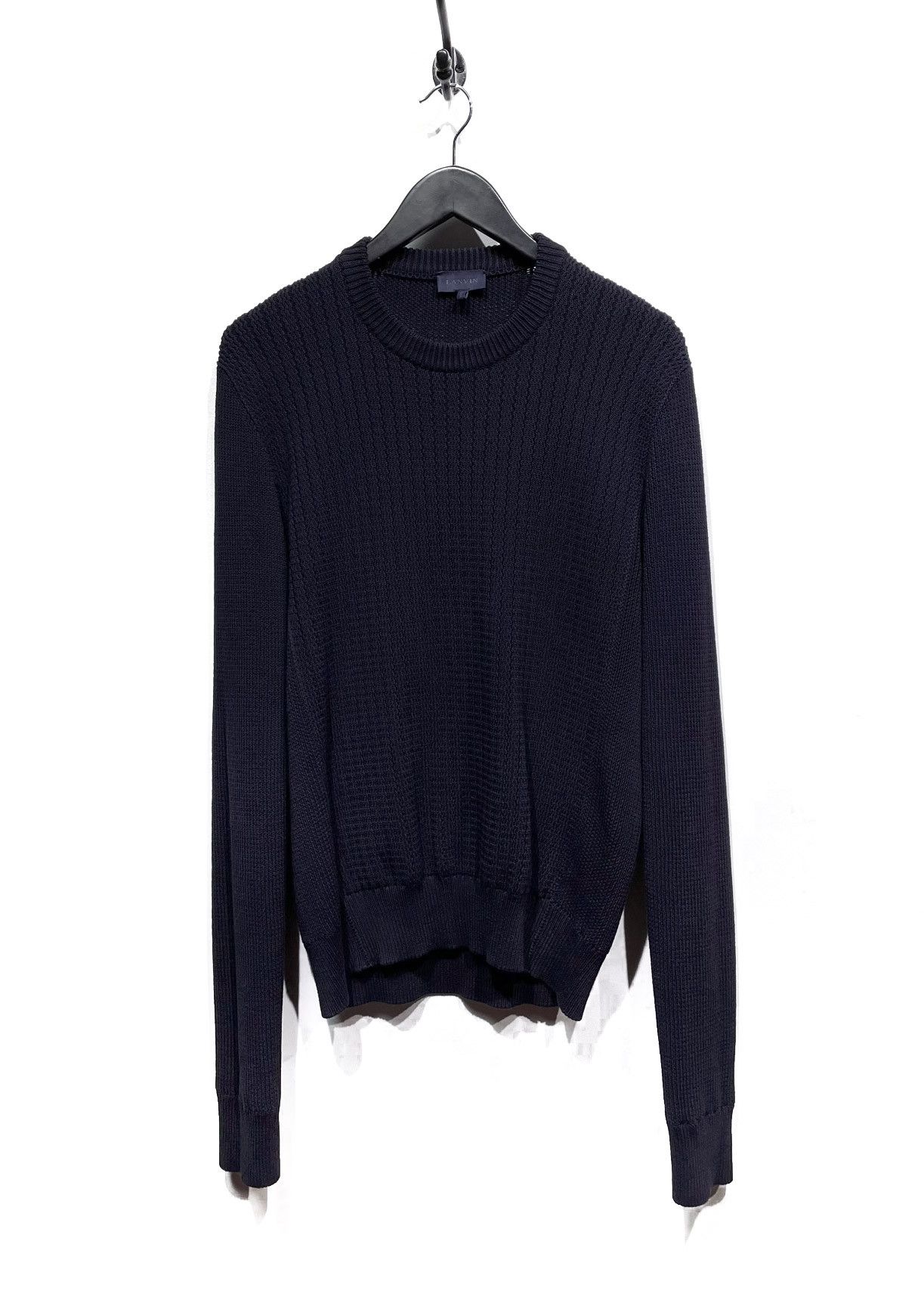 Lanvin Lanvin Navy Cotton Knit Sweater Size US L / EU 52-54 / 3 - 1 Thumbnail