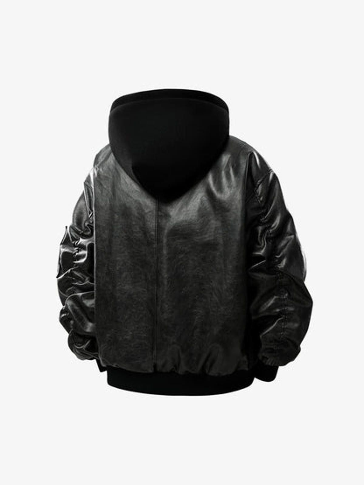 Leather Retro Distressed Washed PU Leather Cotton Jacket Size US M / EU 48-50 / 2 - 2 Thumbnail