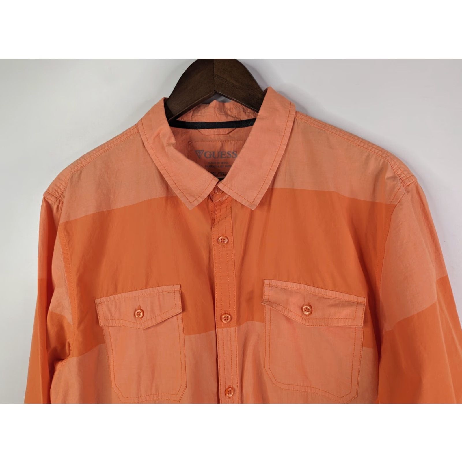 Guess Guess Men's Long Sleeve Orange Slim Fit Striped Button-Up Shirt XL User: Guess Men's Long Sleeve Orange Slim Fit Striped Button-Up Shirt XL Size US XL / EU 56 / 4 - 2 Thumbnail