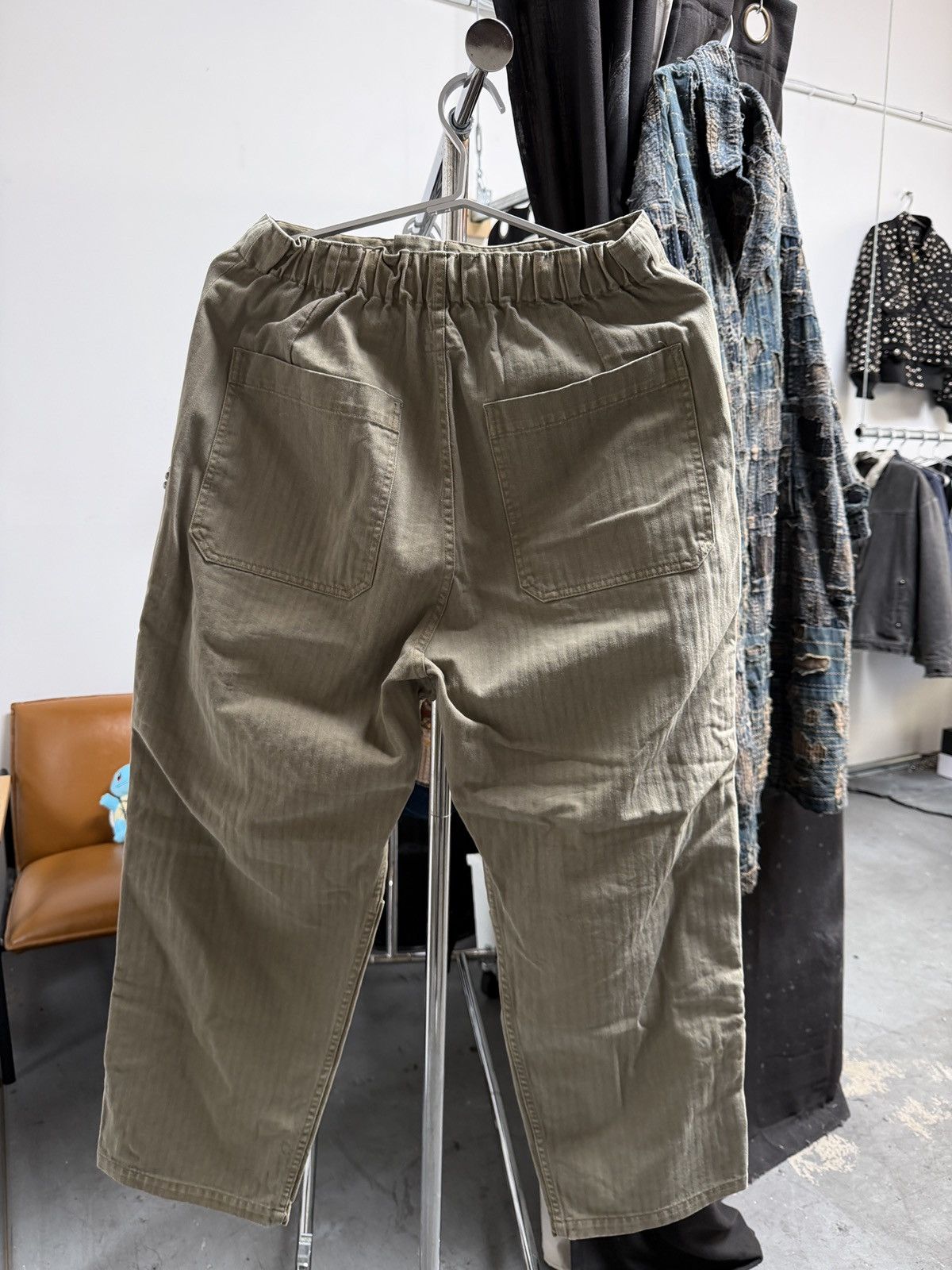 Kapital Kountry Kapital Sulfur Straight-Leg Embellished Herringbone Trousers Size US 30 / EU 46 - 2 Thumbnail