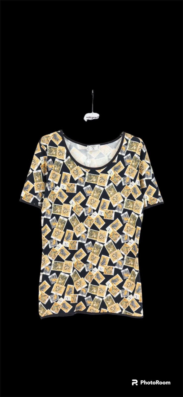 Valentino Valentino 90’s souvenir tee animals wide neck yellow black Size L / US 10 / IT 46 - 1 Thumbnail
