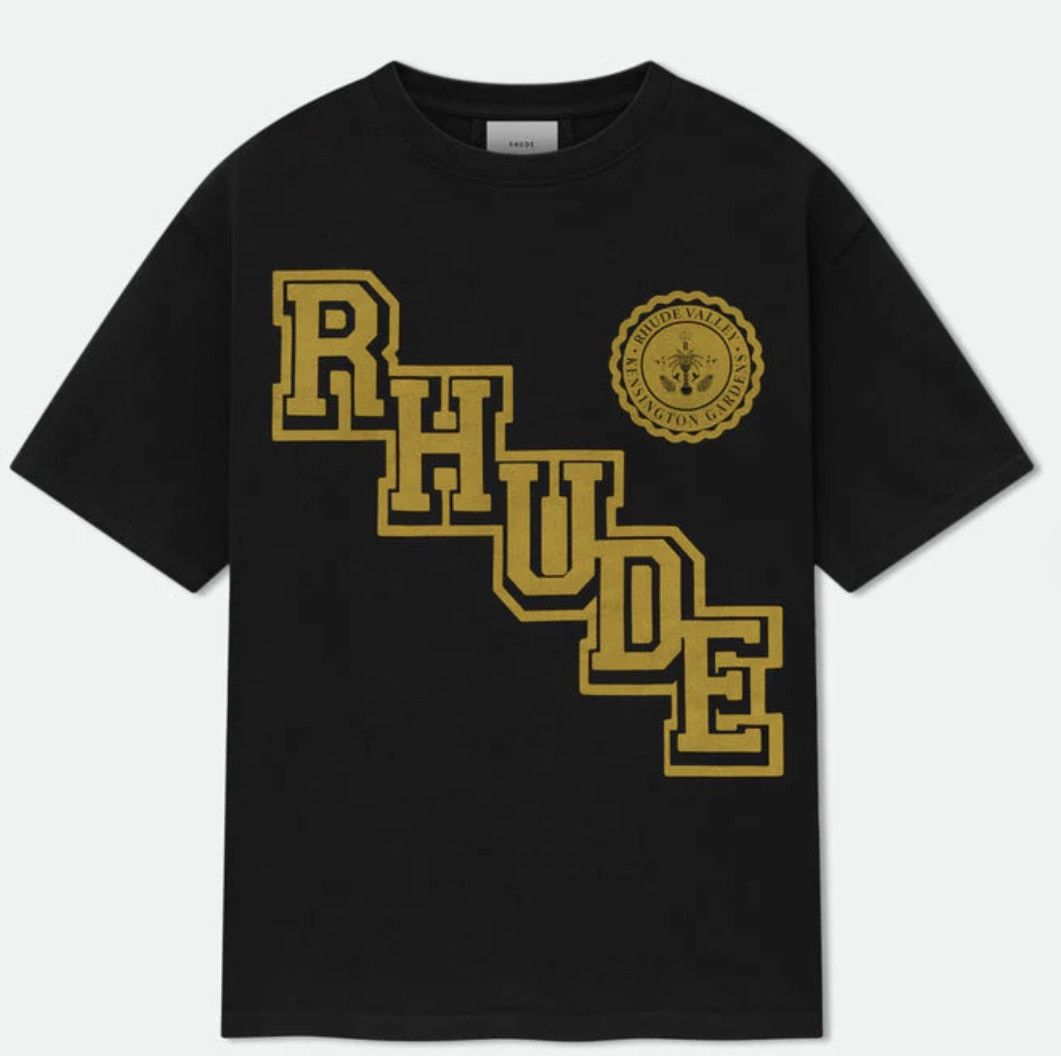 Rhude Rhude Collegiate Crest Tee Logo T-Shirt Sz XXL Black/Yellow Size US XXL / EU 58 / 5 - 1 Thumbnail