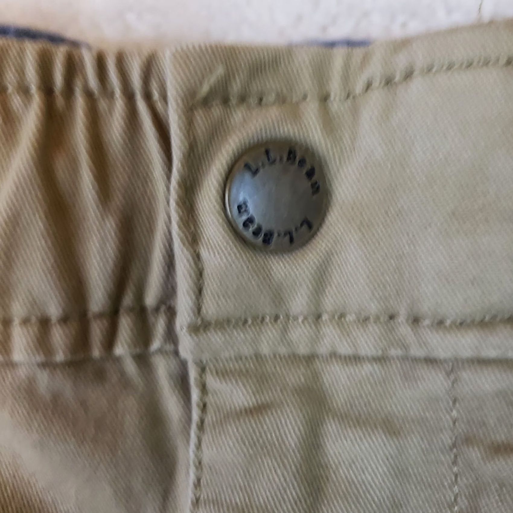 Vintage L.L. Bean Khaki Lakewashed Chino Stretch Pants XXL Regular Men’s Beige Solid Drawstring Tailored Casual Outdoor Size US 39 - 7 Thumbnail