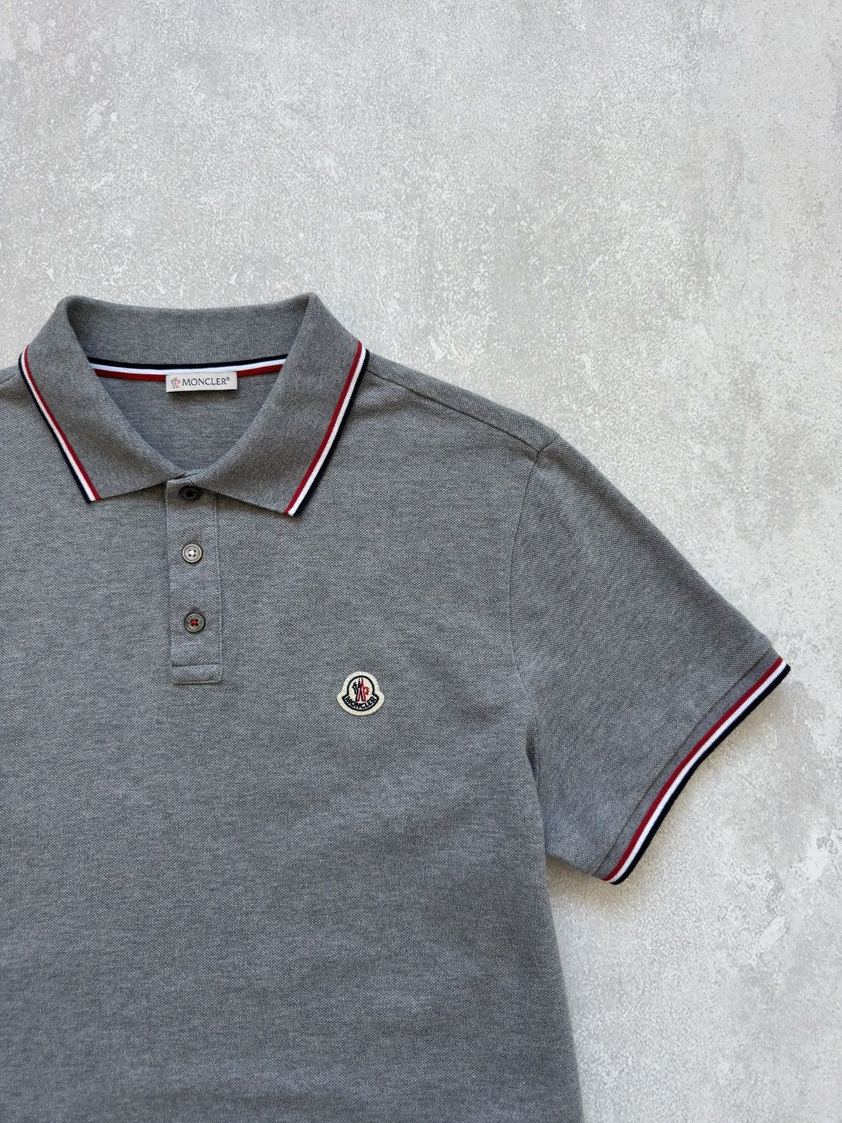 Moncler Moncler Maglia Polo Manica Corta Grey Tricolor Shirt Polos Size US XL / EU 56 / 4 - 3 Thumbnail