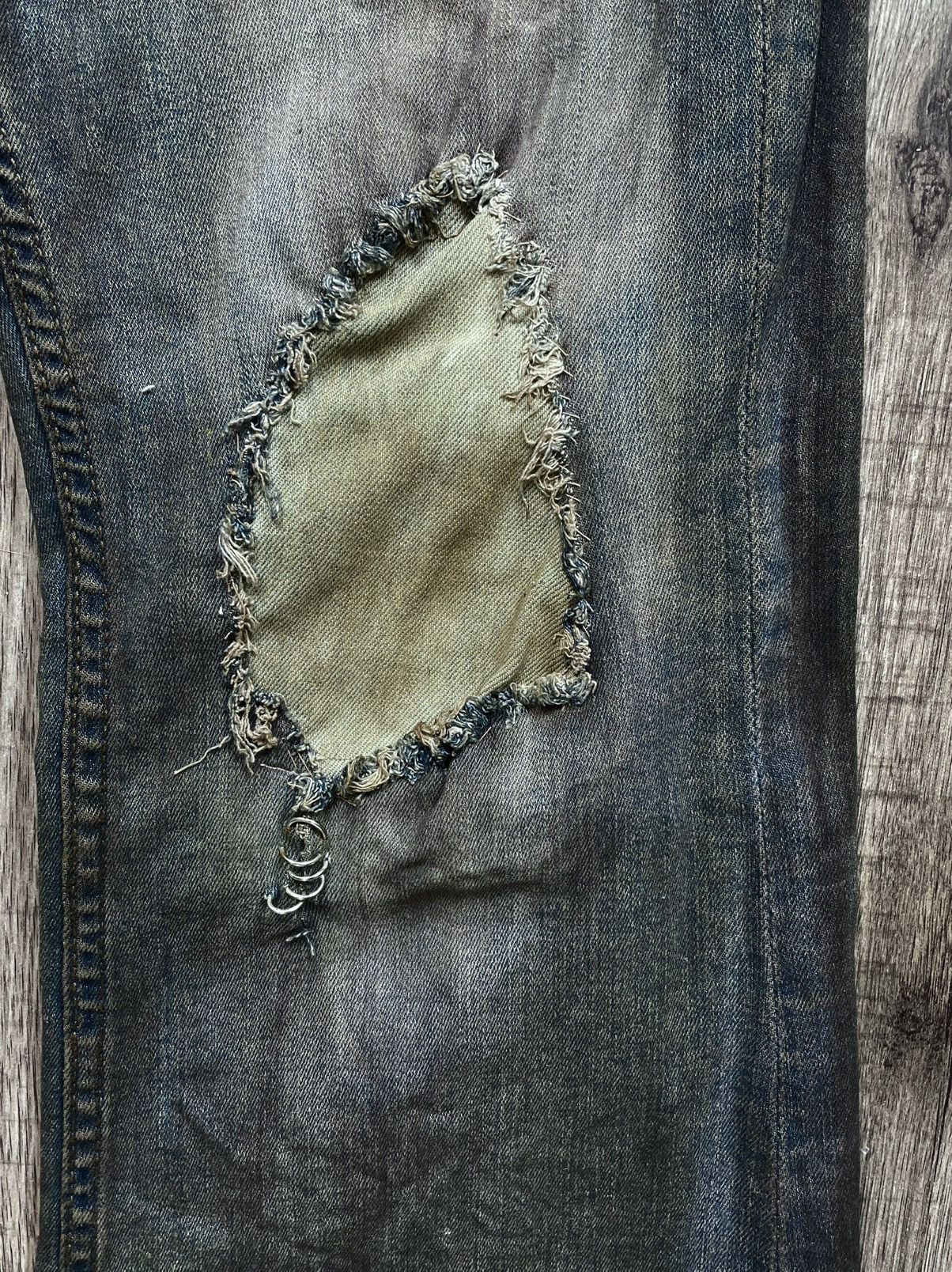 If Six Was Nine × Japanese Brand × Vintage pierced mudwash denim Size US 30 / EU 46 - 4 Thumbnail