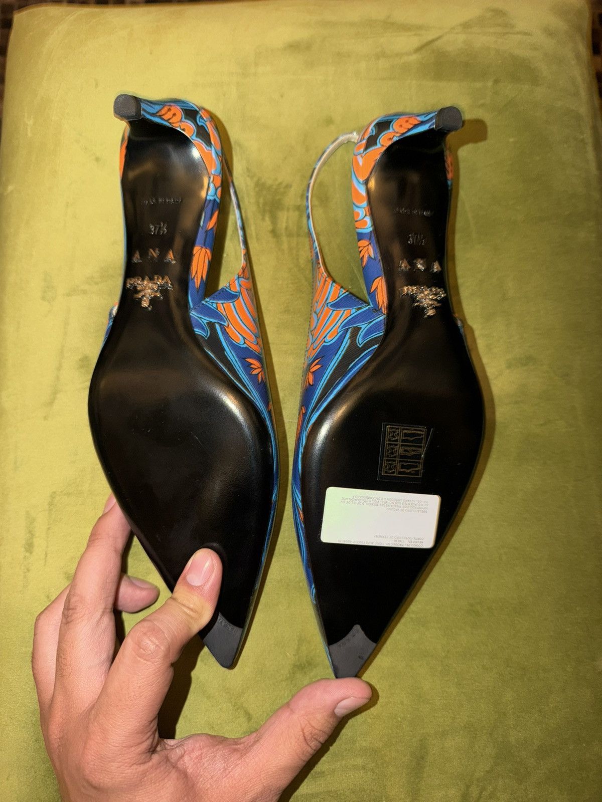 Prada Prada Tulip Printed Heels Size US 7.5 / IT 37.5 - 4 Thumbnail