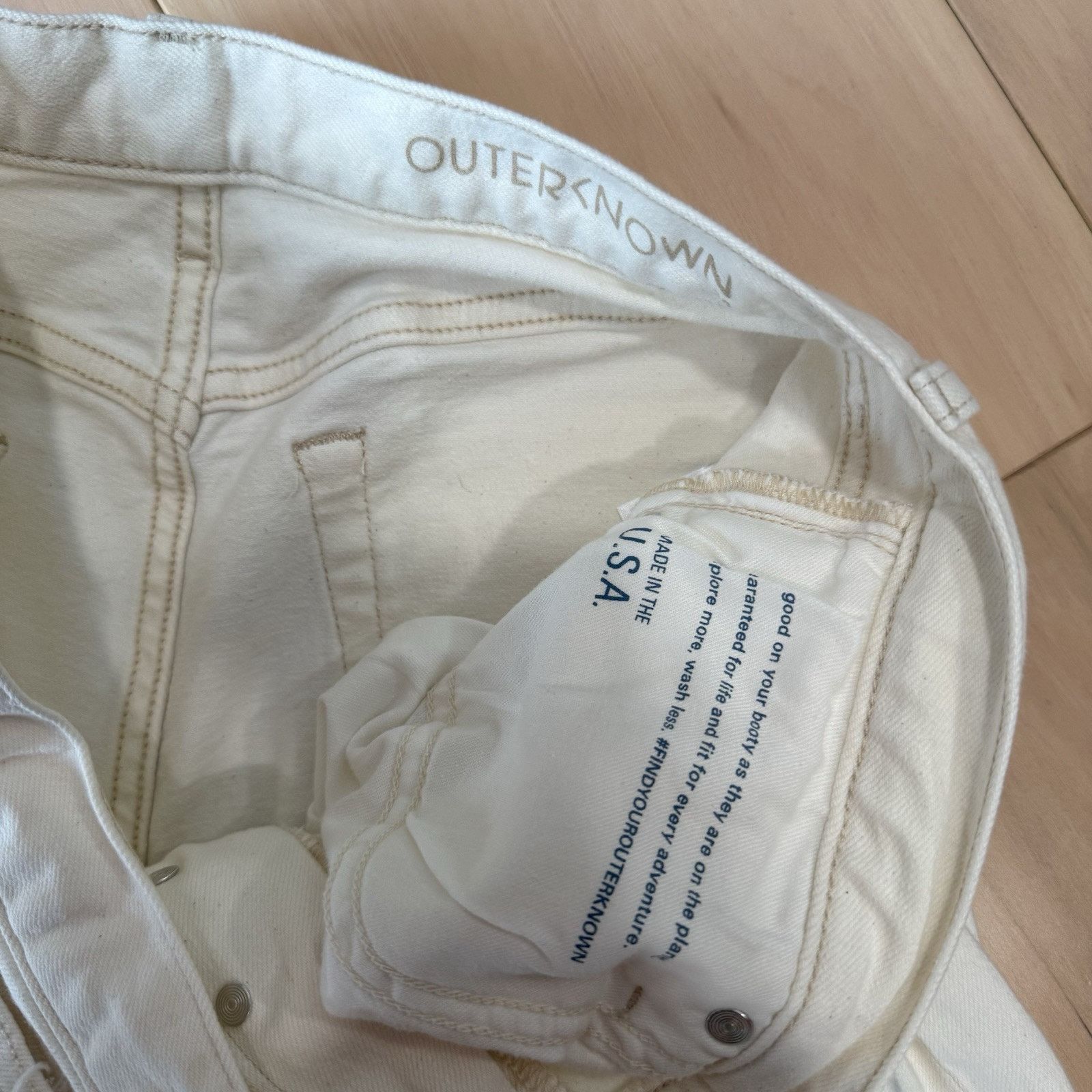 Outerknown Outerknown Fillmore Boyfriend Jeans Women's 31 White Glam Size 31" - 6 Thumbnail