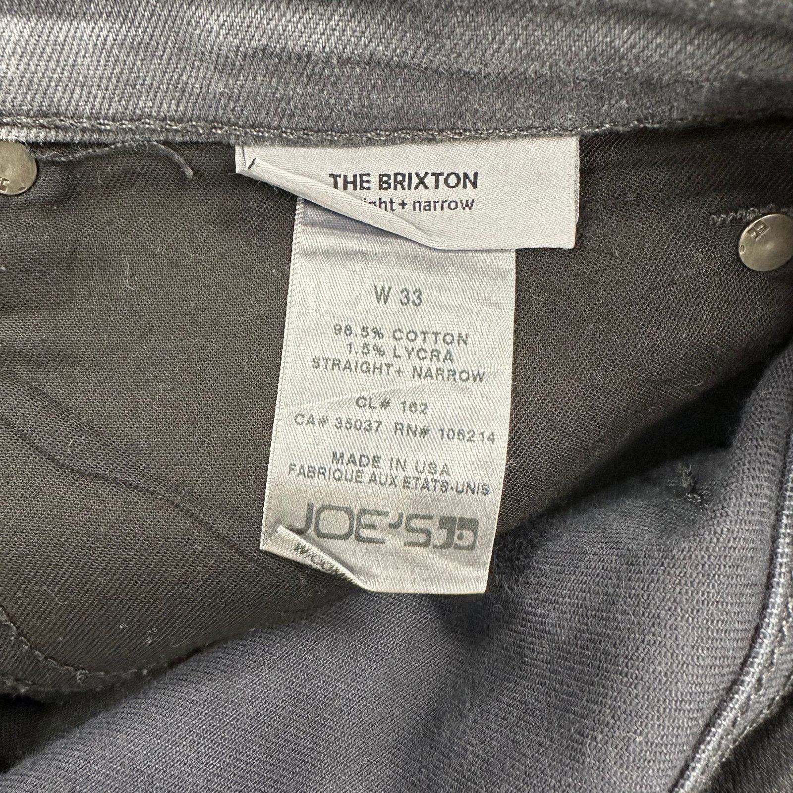 Joe's Joe's The Brixton Straight Narrow Jeans Pants Size 33 Black Size US 33 - 6 Thumbnail
