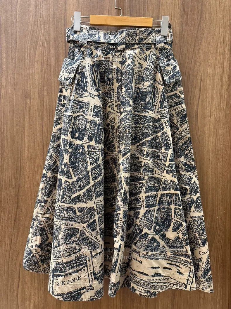 Dior Dior Map-printed skirt Size 24" / US 00 / IT 34 - 2 Thumbnail