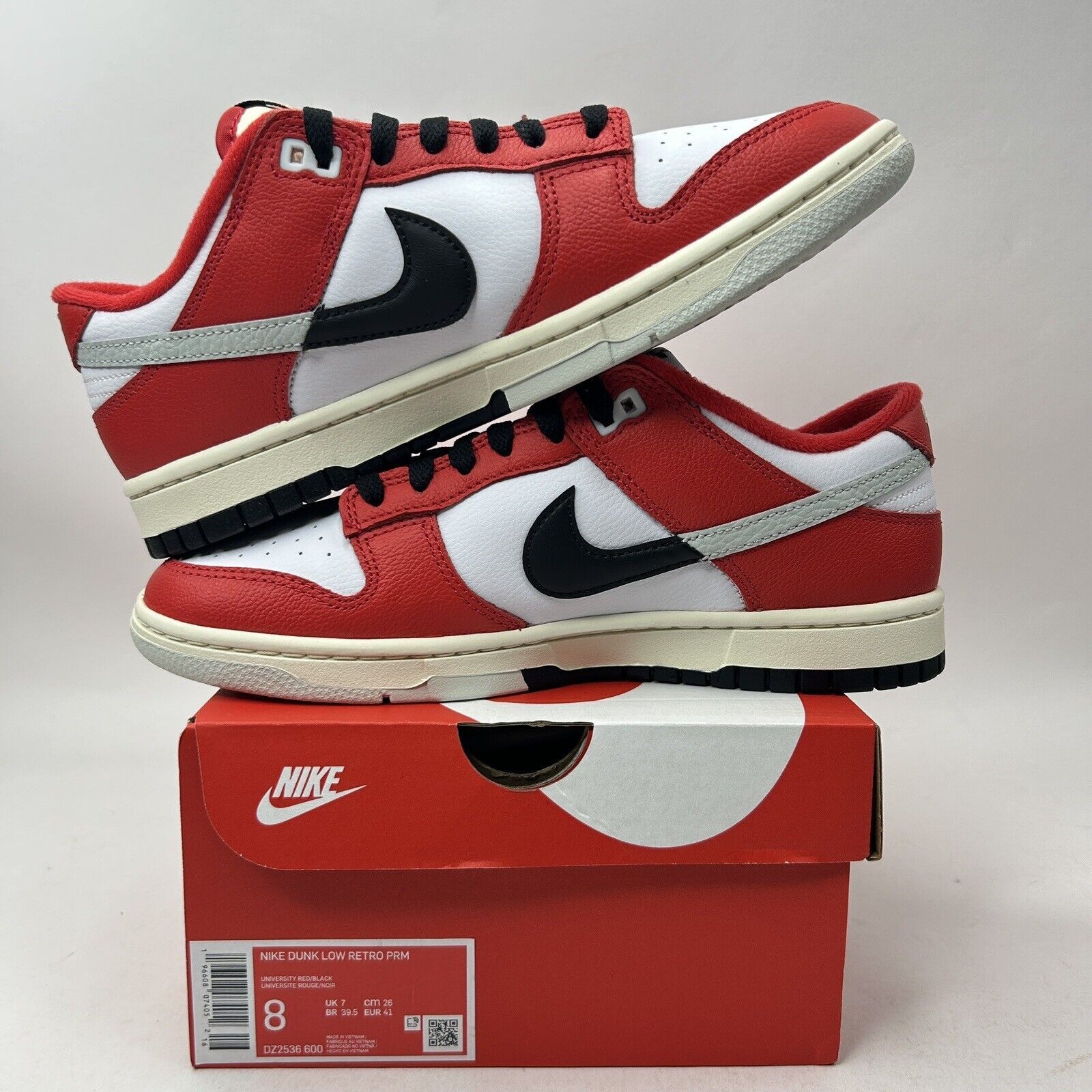 Nike Nike Dunk Low Retro PRM Split “Chicago/University Red” 2023 Size US 8 / EU 41 - 3 Thumbnail
