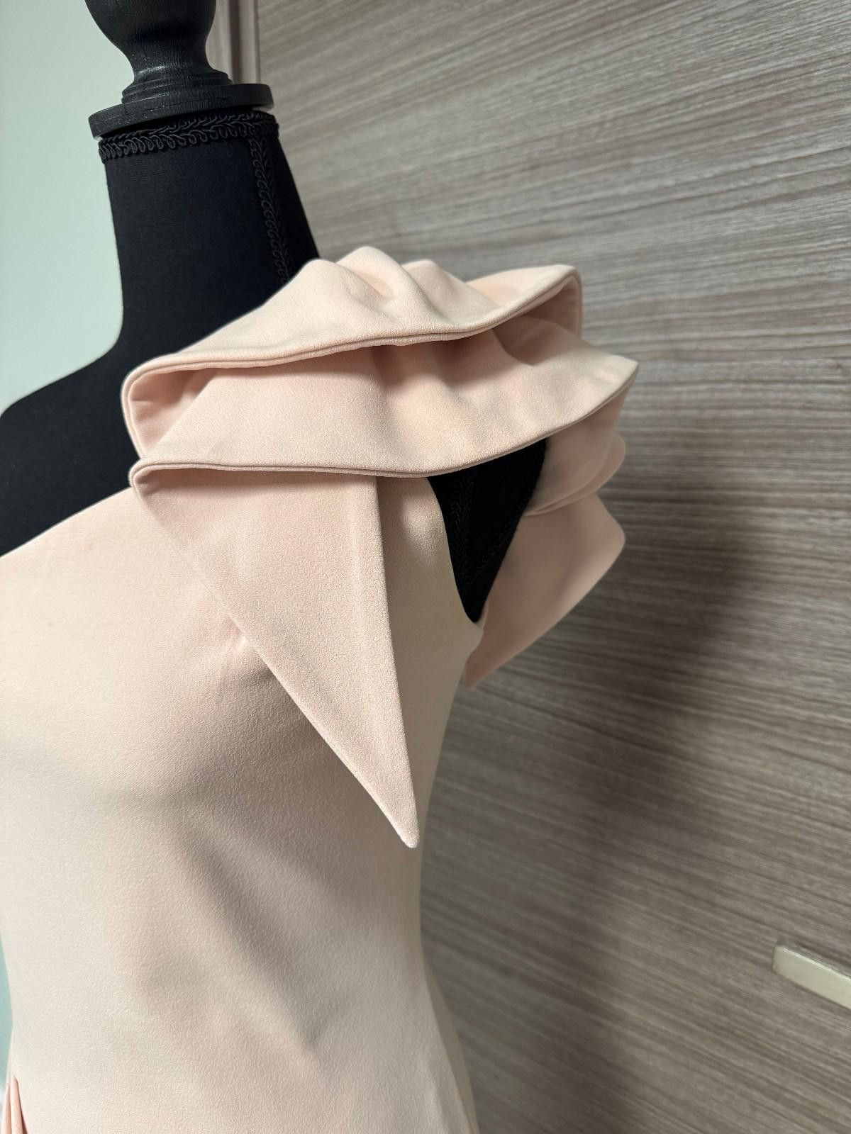 Other Betsy & Adam Blush One Shoulder Midi Dress Sz6 Ruffle Sheath Size M / US 6-8 / IT 42-44 - 5 Thumbnail