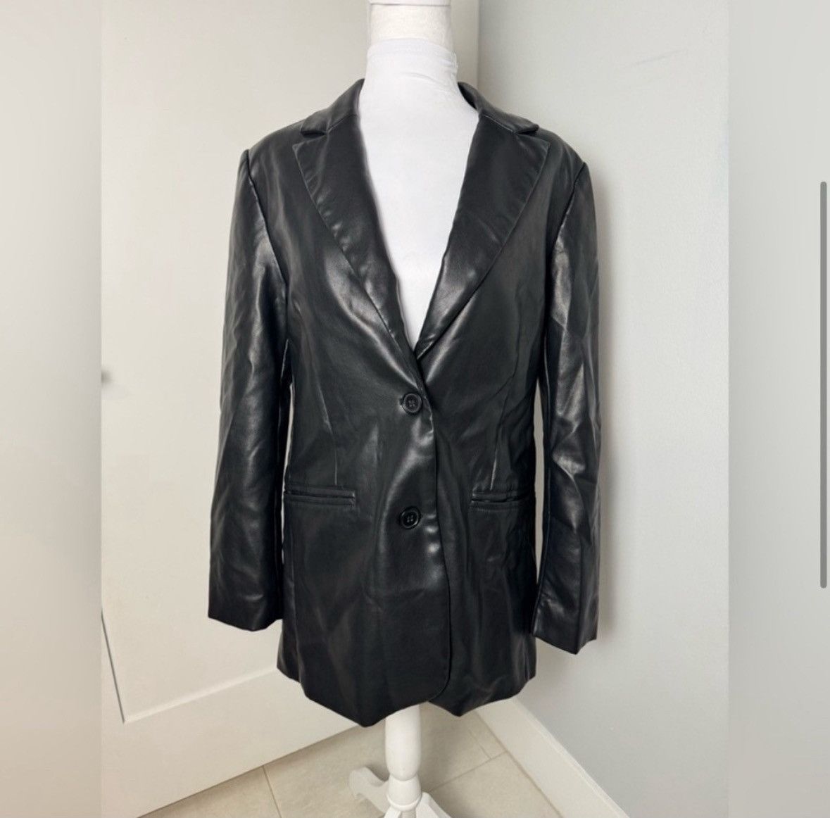 Rebecca Minkoff Rebecca Minkoff Black Lambskin Leather Blazer/Size Small Size S / US 4 / IT 40 - 3 Thumbnail