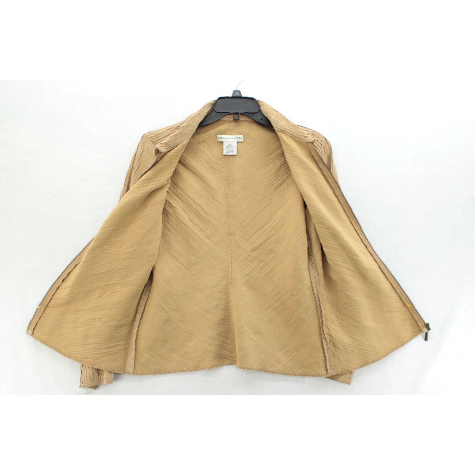 Vintage VINTAGE Bamboo Traders leather stitched Jacket Womens Large Brown Pockets Full Zip Lined Size L / US 10 / IT 46 - 4 Thumbnail
