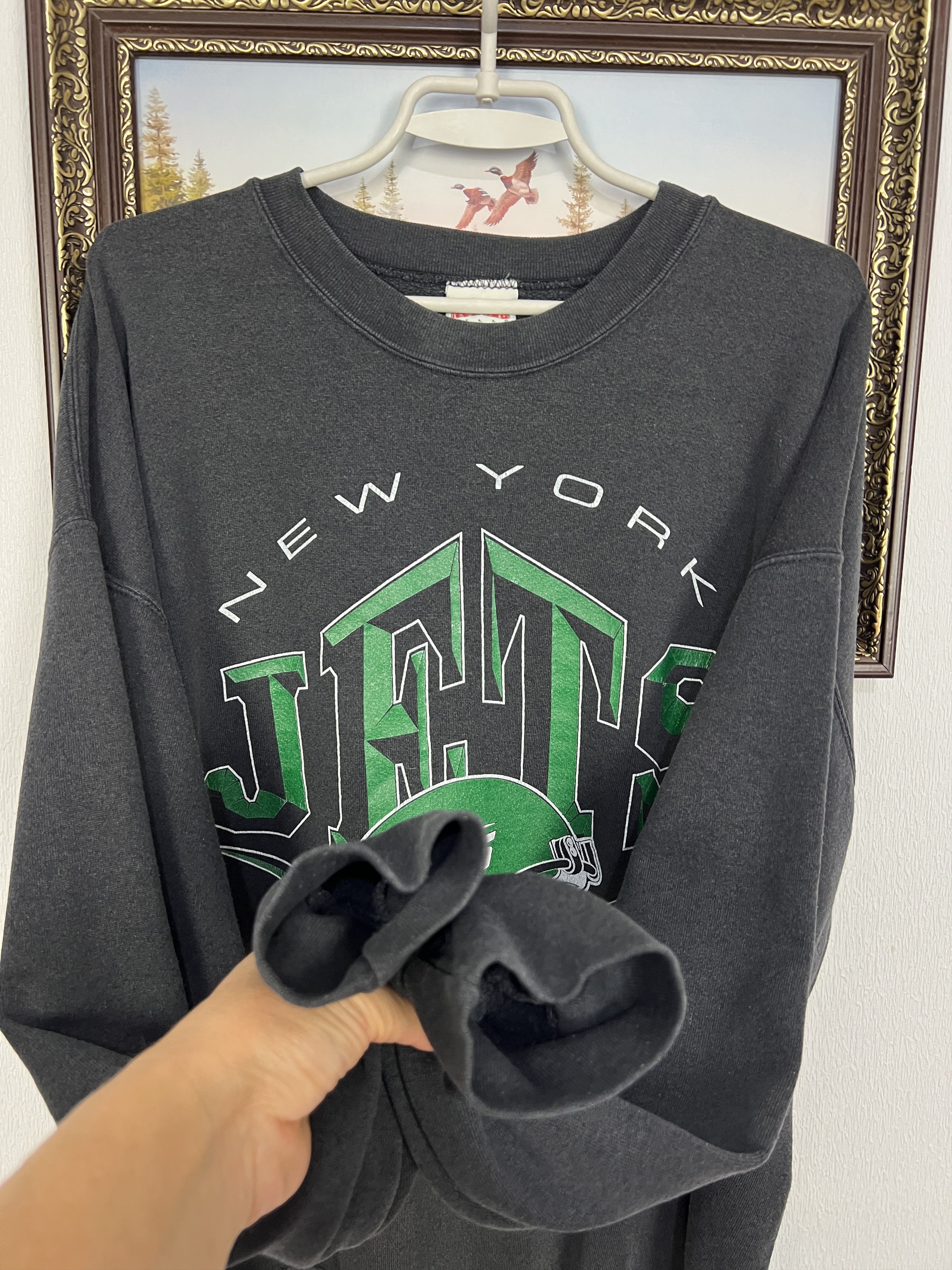 Nutmeg New York Jets NFL Sweatshirt Over Print Big Logo Crewneck Size US XL / EU 56 / 4 - 5 Thumbnail