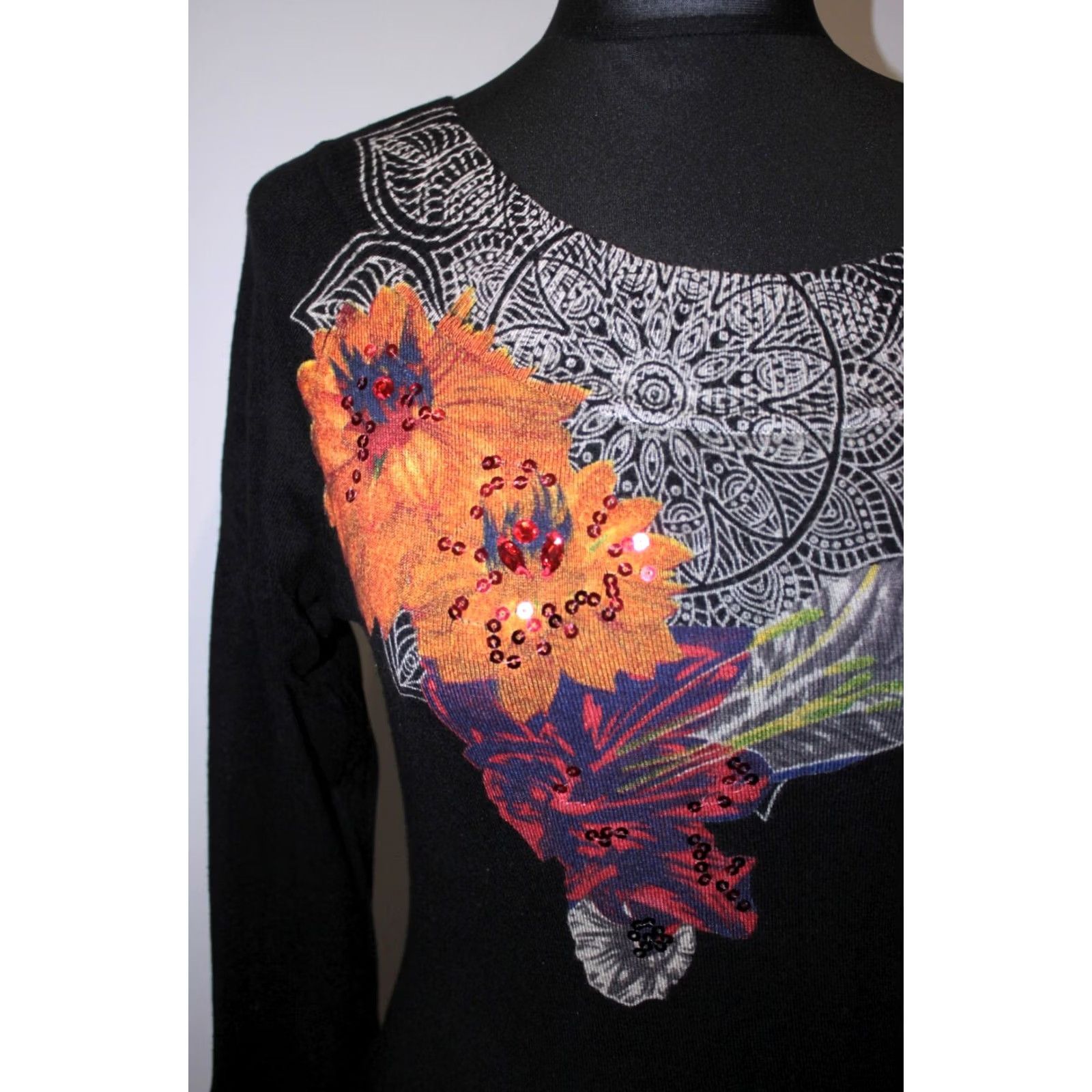 Desigual Desigual Aneta Jumper Tunic Pullover womens S Black Size S / US 4 / IT 40 - 2 Thumbnail