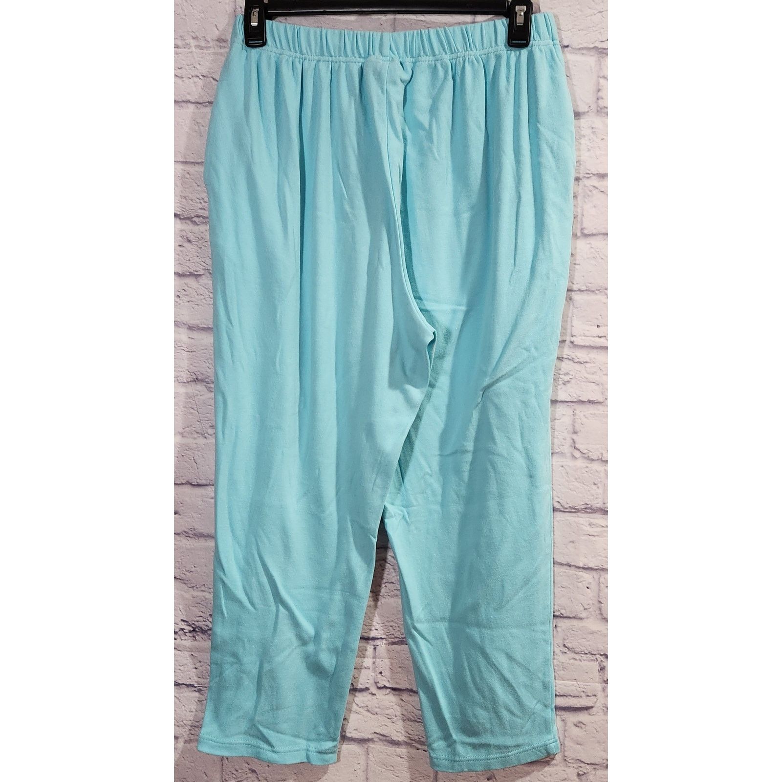 Other Woman Within Teal Blue Elastic Waist Sweatpants 1X Plus Size 32" / US 10 / IT 46 - 5 Thumbnail