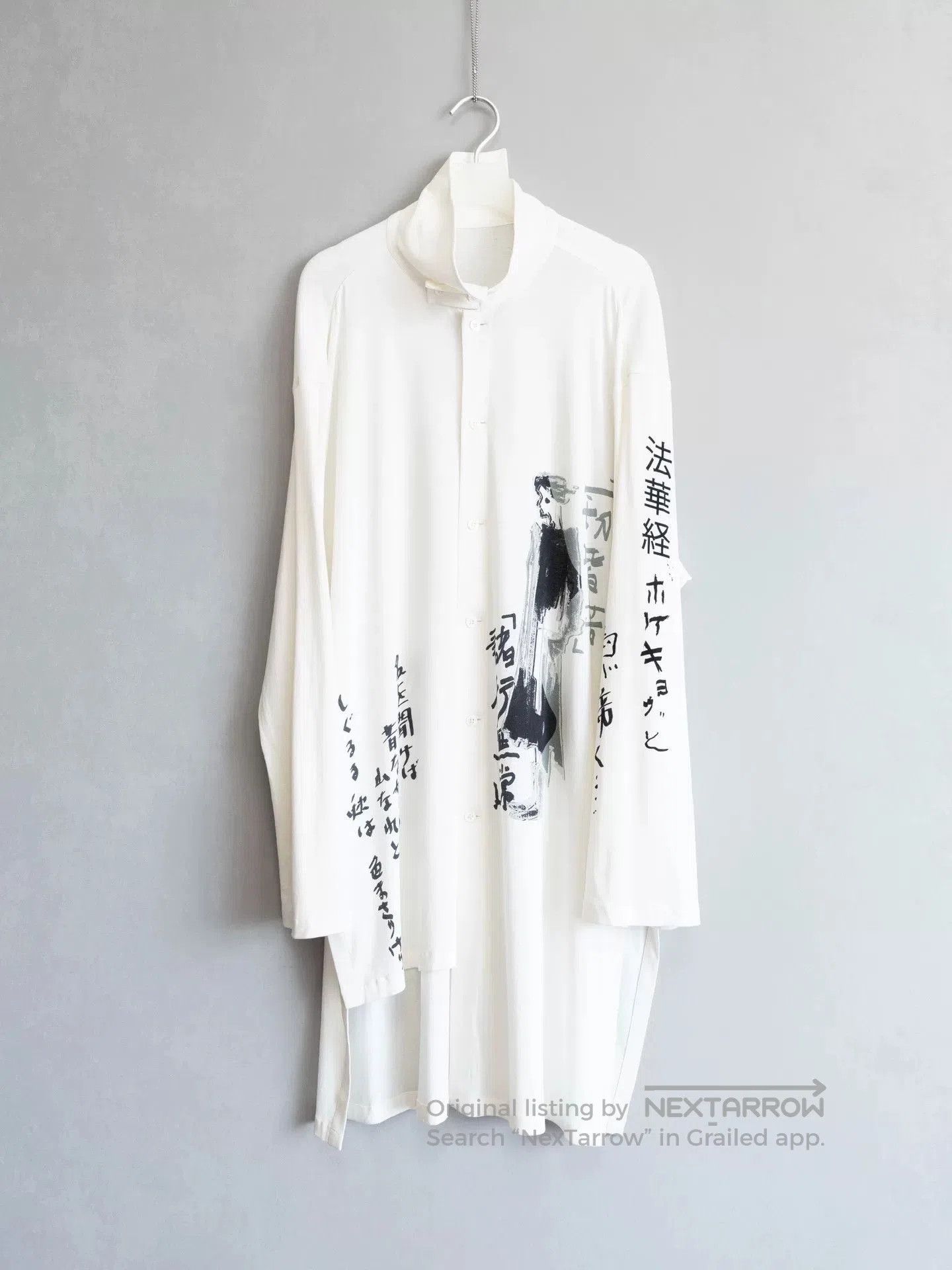 Yohji Yamamoto yohji yamamoto white shirt jacket with print. Size M / US 6-8 / IT 42-44 - 1 Thumbnail