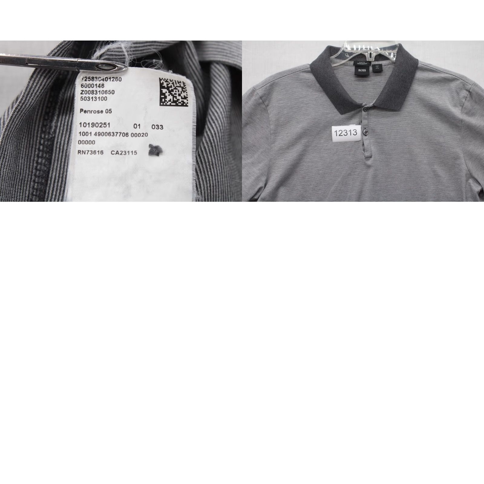 Hugo Boss HUGO BOSS Polo Shirt Men's XL Gray Slim fit Mercerised Short Sleeve Preppy Size US XL / EU 56 / 4 - 8 Thumbnail