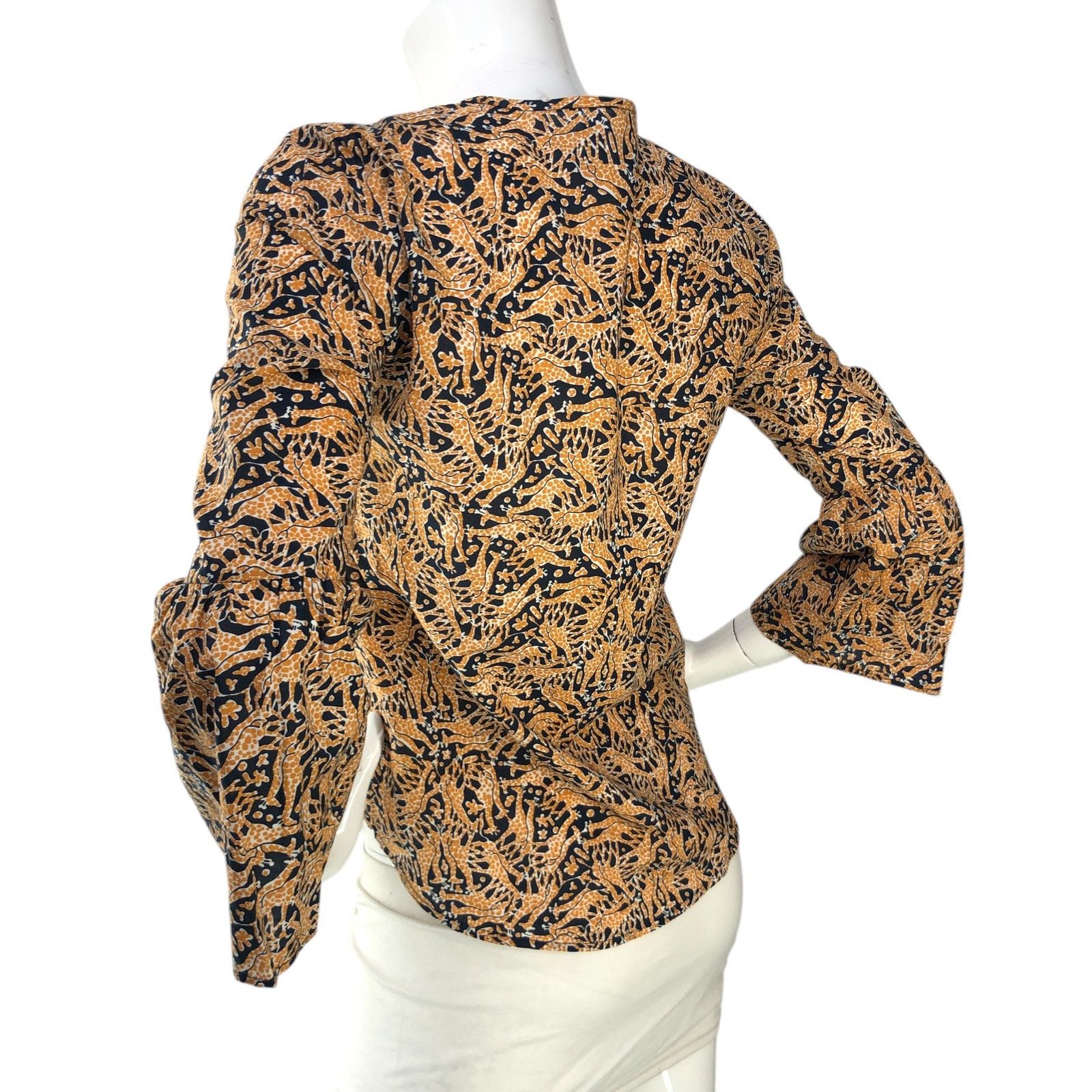 J.Crew J Crew Drake London Size 00 Blouse Giraffe Print Bell Sleeve Size XXS / US 00 / IT 34 - 6 Thumbnail