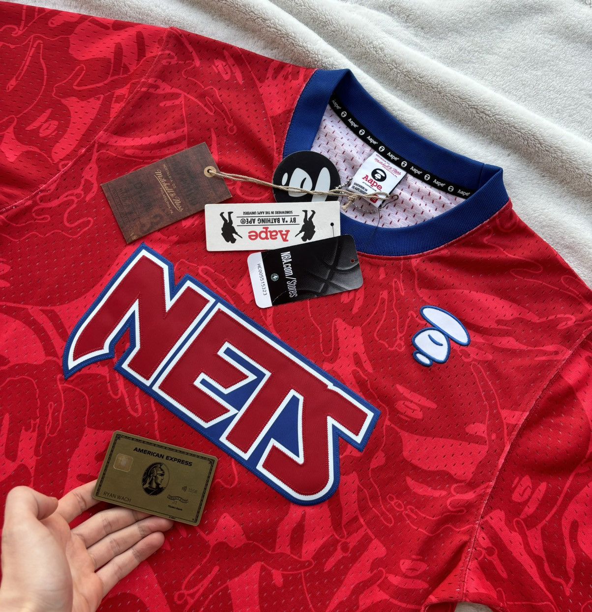 Bape x Nets Red Camo Jersey