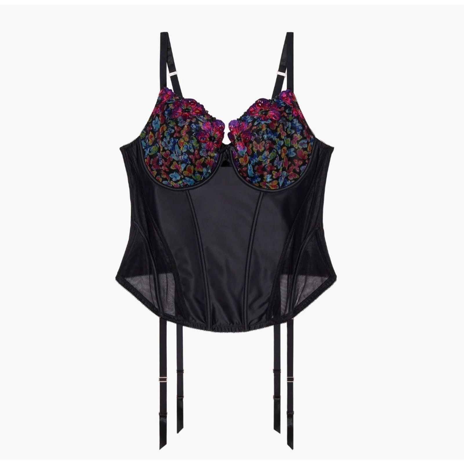 Fenty Savage Fenty Neon Butterfly Buster Embroidered Corset Plus3X Size ONE SIZE - 5 Thumbnail