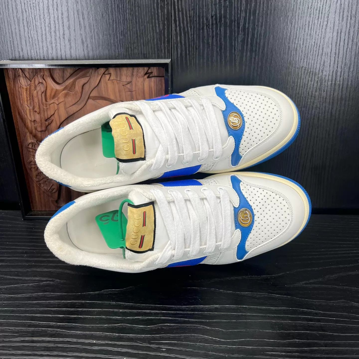 Gucci Gucci Distressed Sneakers Women's 6 White Blue 99 New Size US 6 / IT 36 - 4 Thumbnail