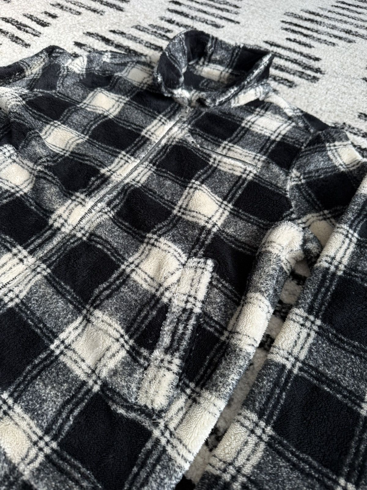 Allsaints Franco Teddy Fleece Plaid Jacket Size US L / EU 52-54 / 3 - 2 Thumbnail
