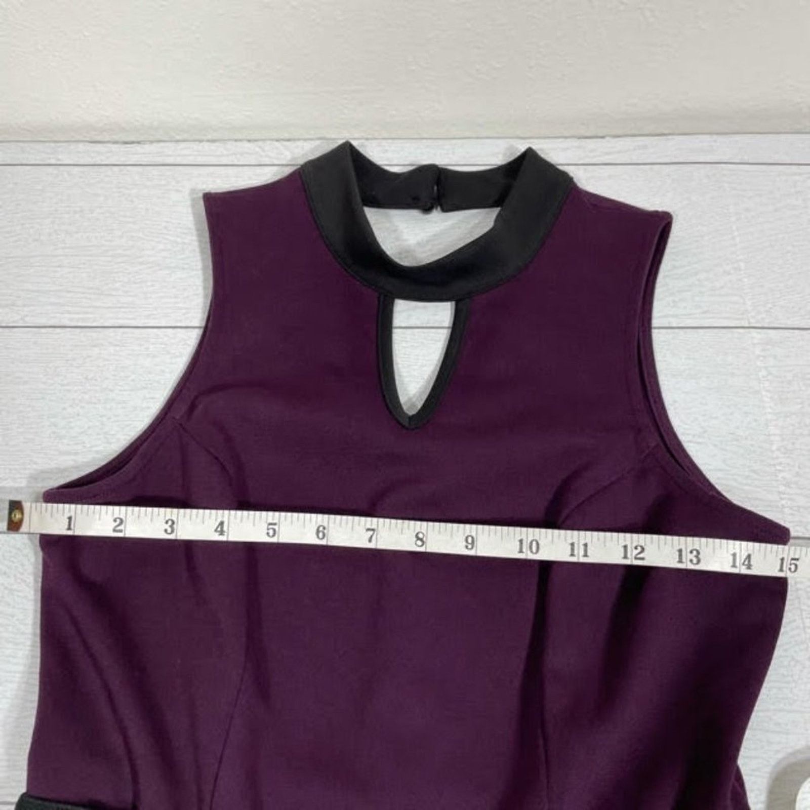Other A. Byer Eggplant Purple Black A-Line Dress Gold Belt Size M Size M / US 6-8 / IT 42-44 - 5 Thumbnail