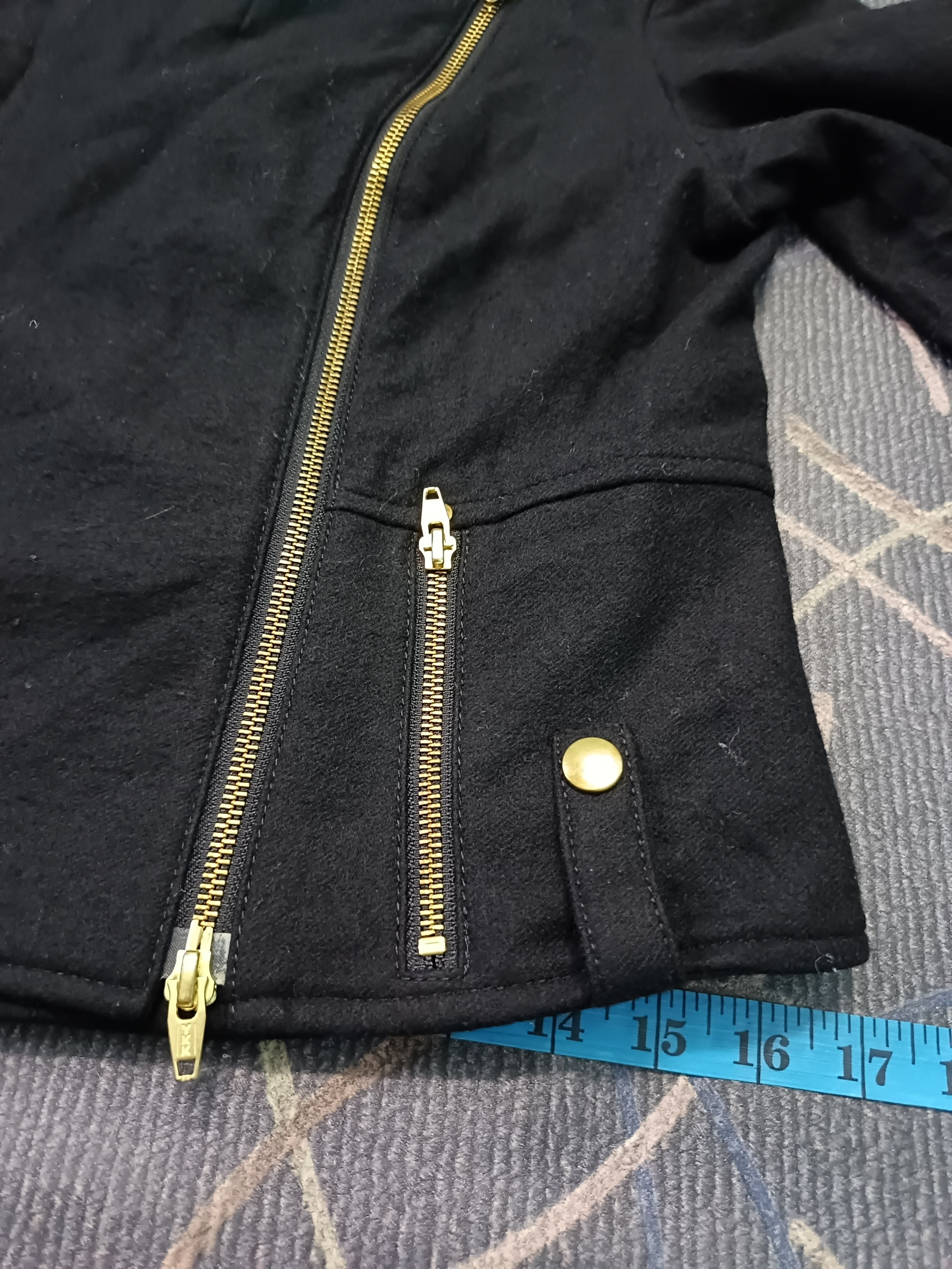 Designer × Japanese Brand Muse Asymmetric Zip Wool Blend Black Jacket Size S / US 4 / IT 40 - 12 Thumbnail