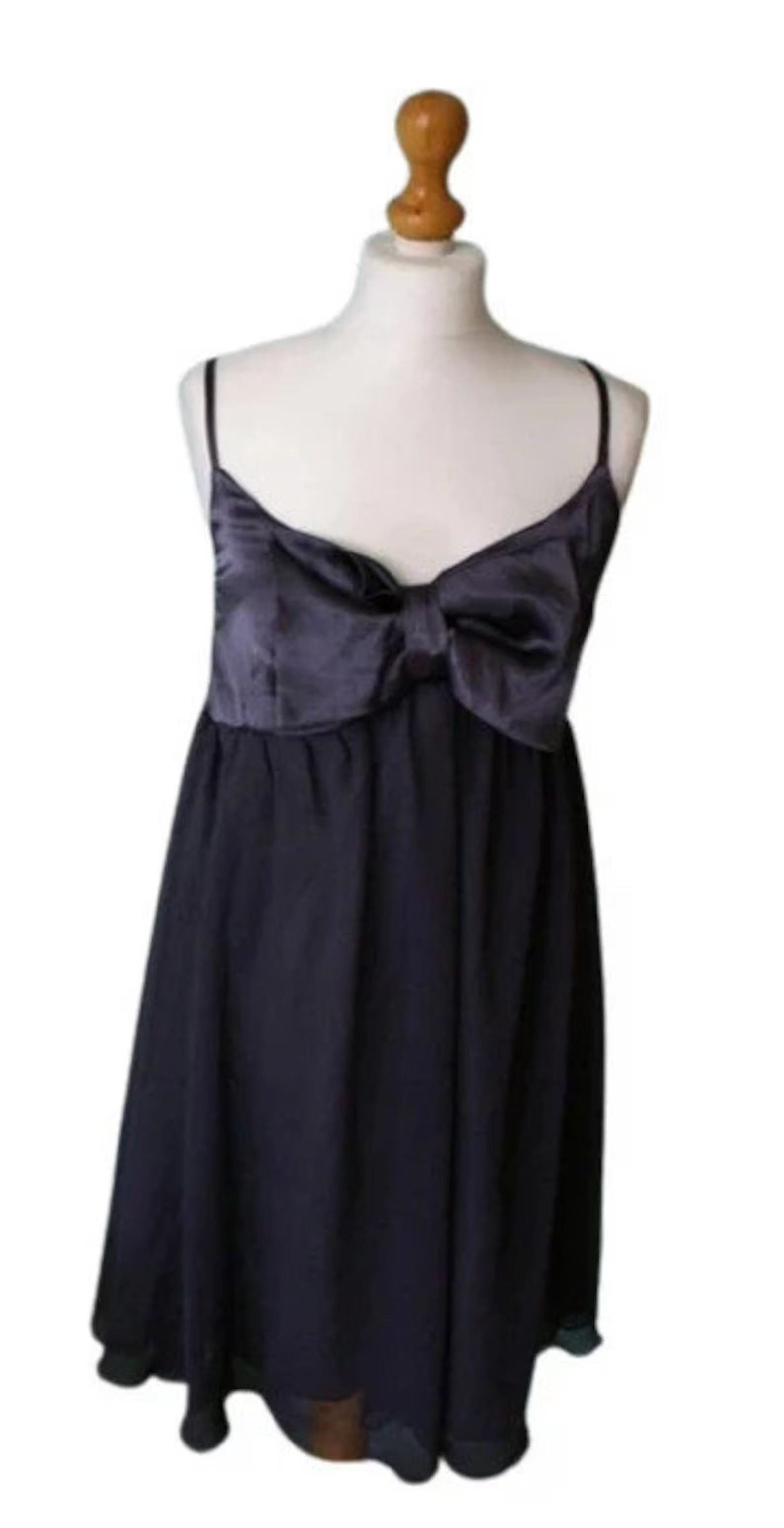Vintage Vintage Y2K Coctail Strapless Dress with Bow Size M / US 6-8 / IT 42-44 - 3 Thumbnail